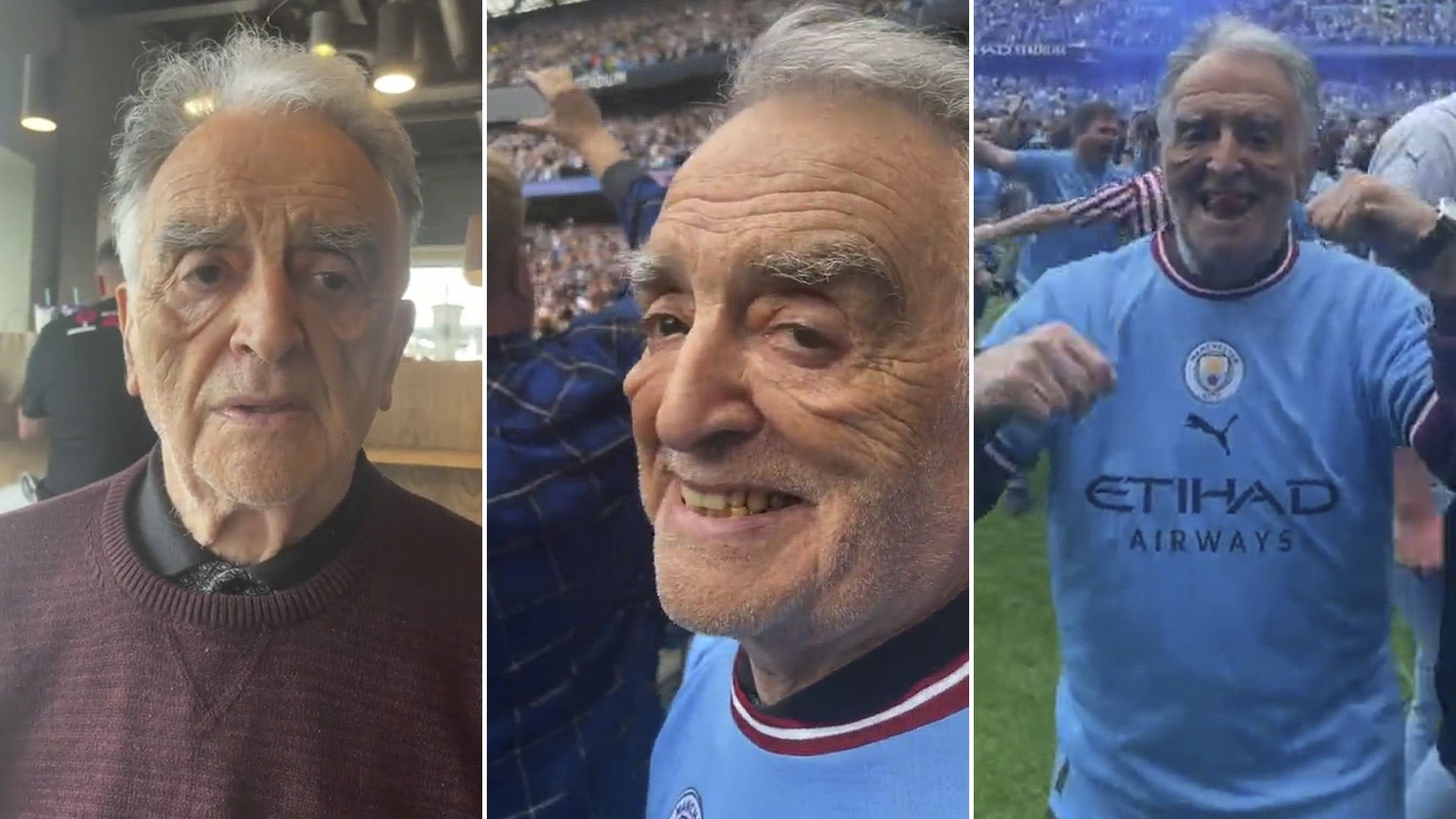 El tierno gesto de un hincha del Manchester City con su abuelo