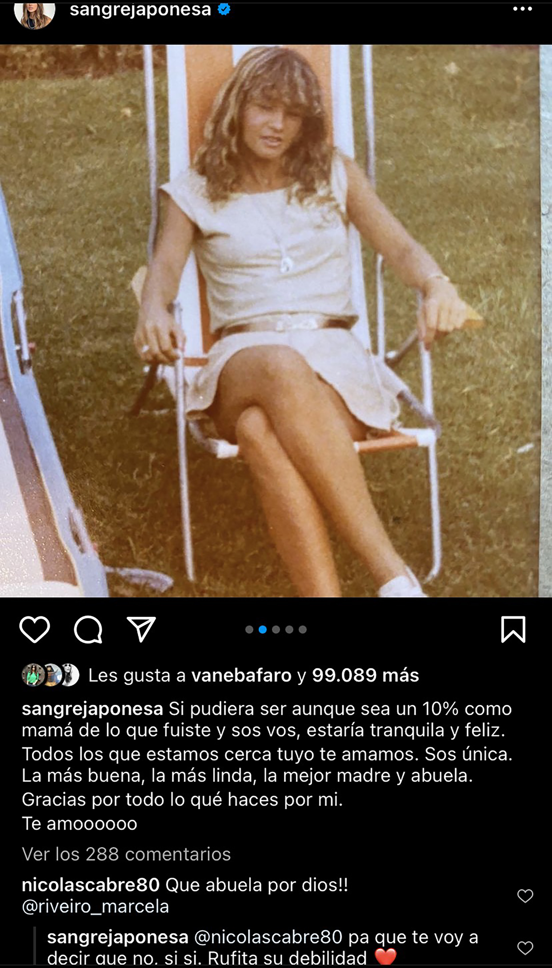 El intercambio en redes de Nico Cabré y la China Suárez (Instagram)