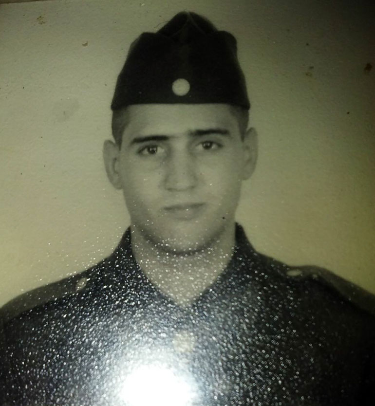 La foto de soldado conscripto de Altieri, que fue a Malvinas con el Regimiento 7 de la Plata