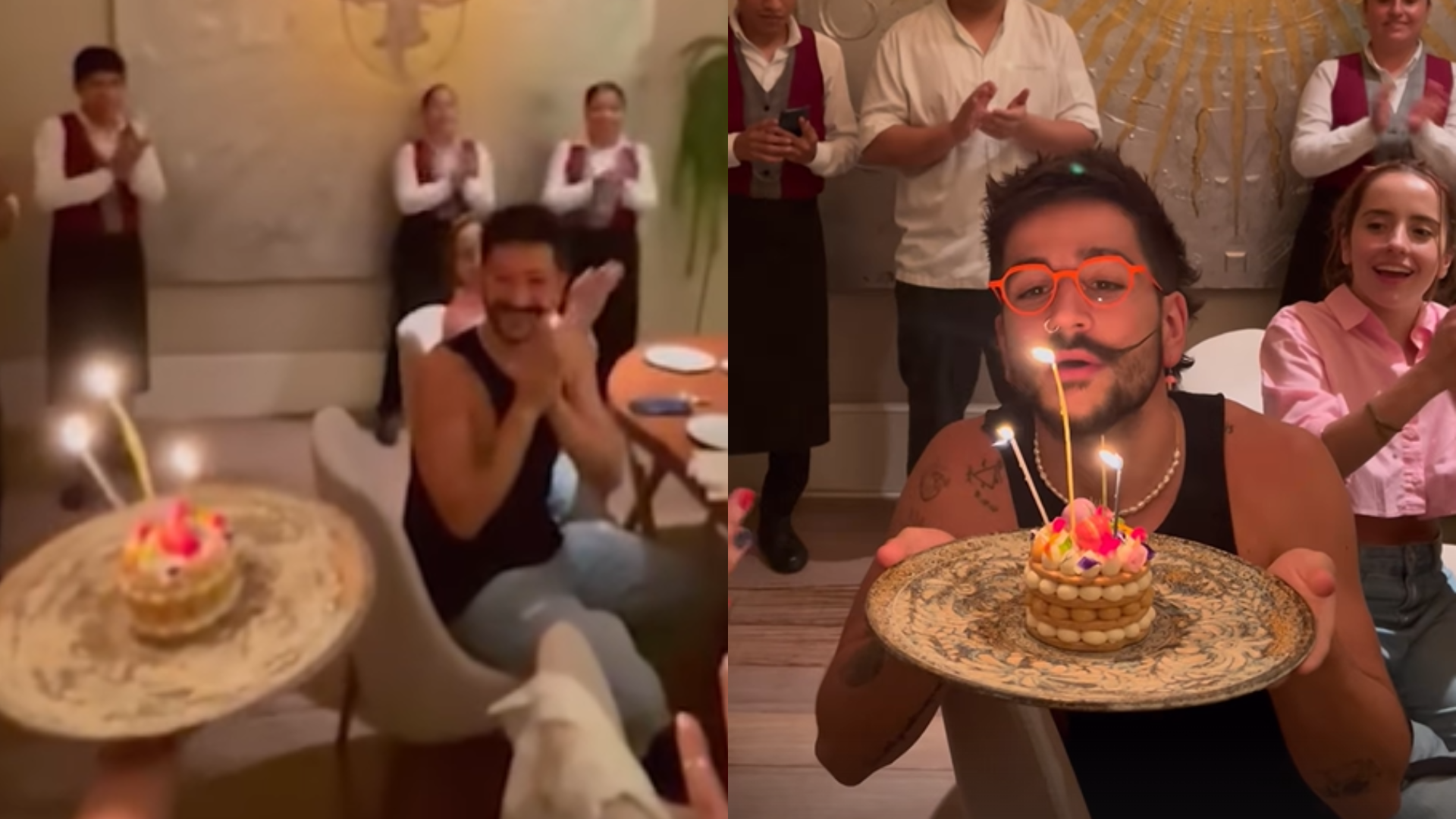 Camilo fue sorprendido en su cumpleaños por trabajadores del restaurante de Gastón Acurio 