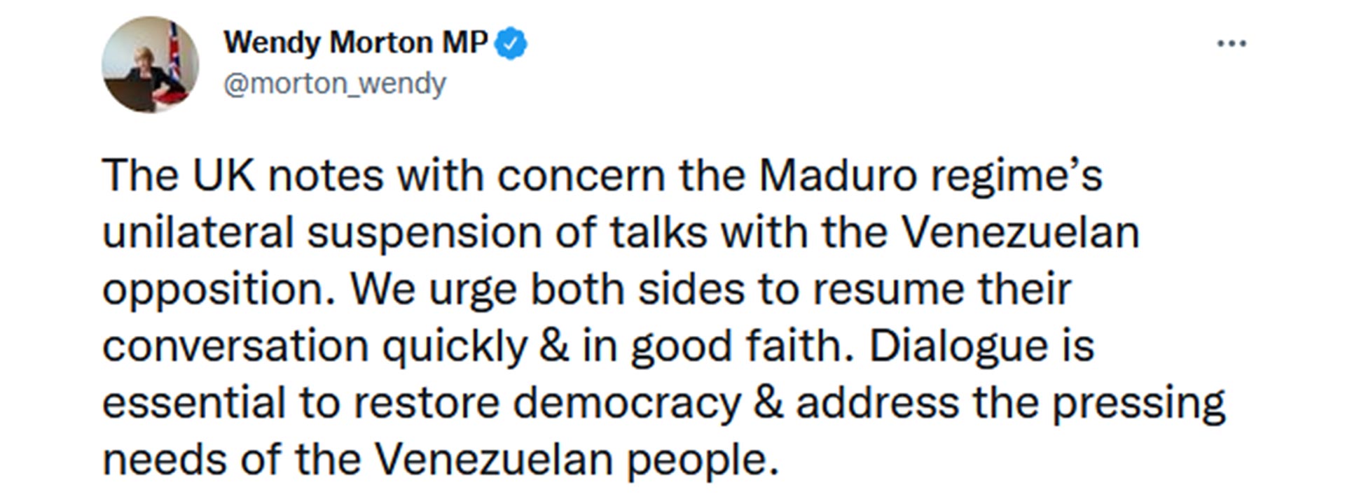 El mensaje de Wendy Morton