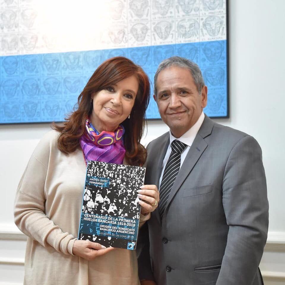 Cristina Kirchner junto a Sergio Palazzo, uno de sus incondicionales