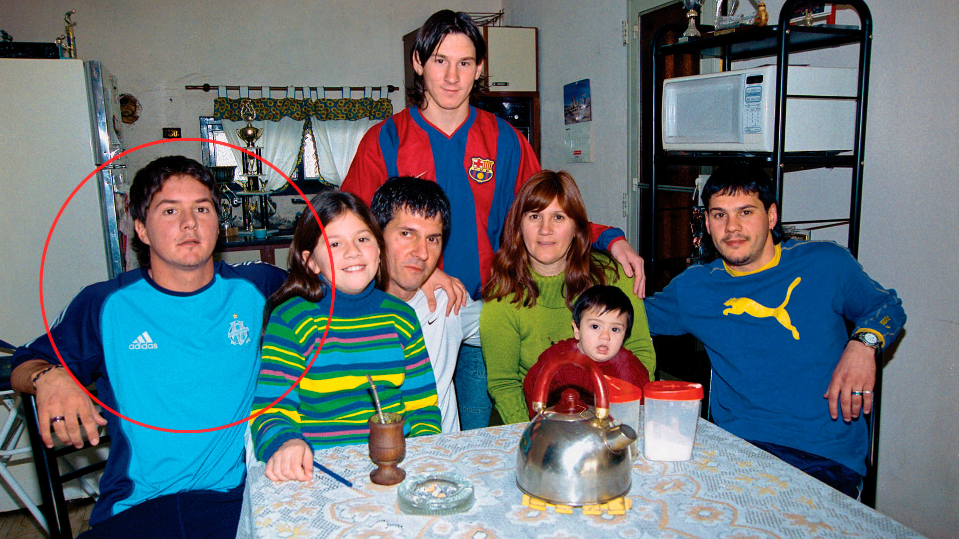 La familia Messi, en una foto tomada por El Gráfico en el año 2003