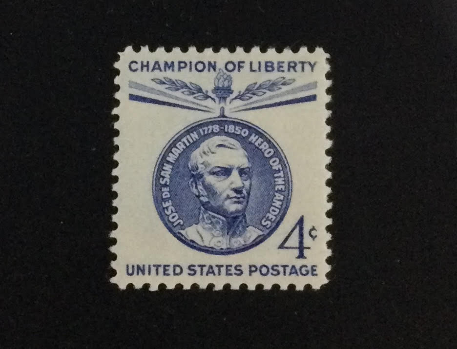 Una de las dos estampillas que emitió el correo de Estados Unidos.
