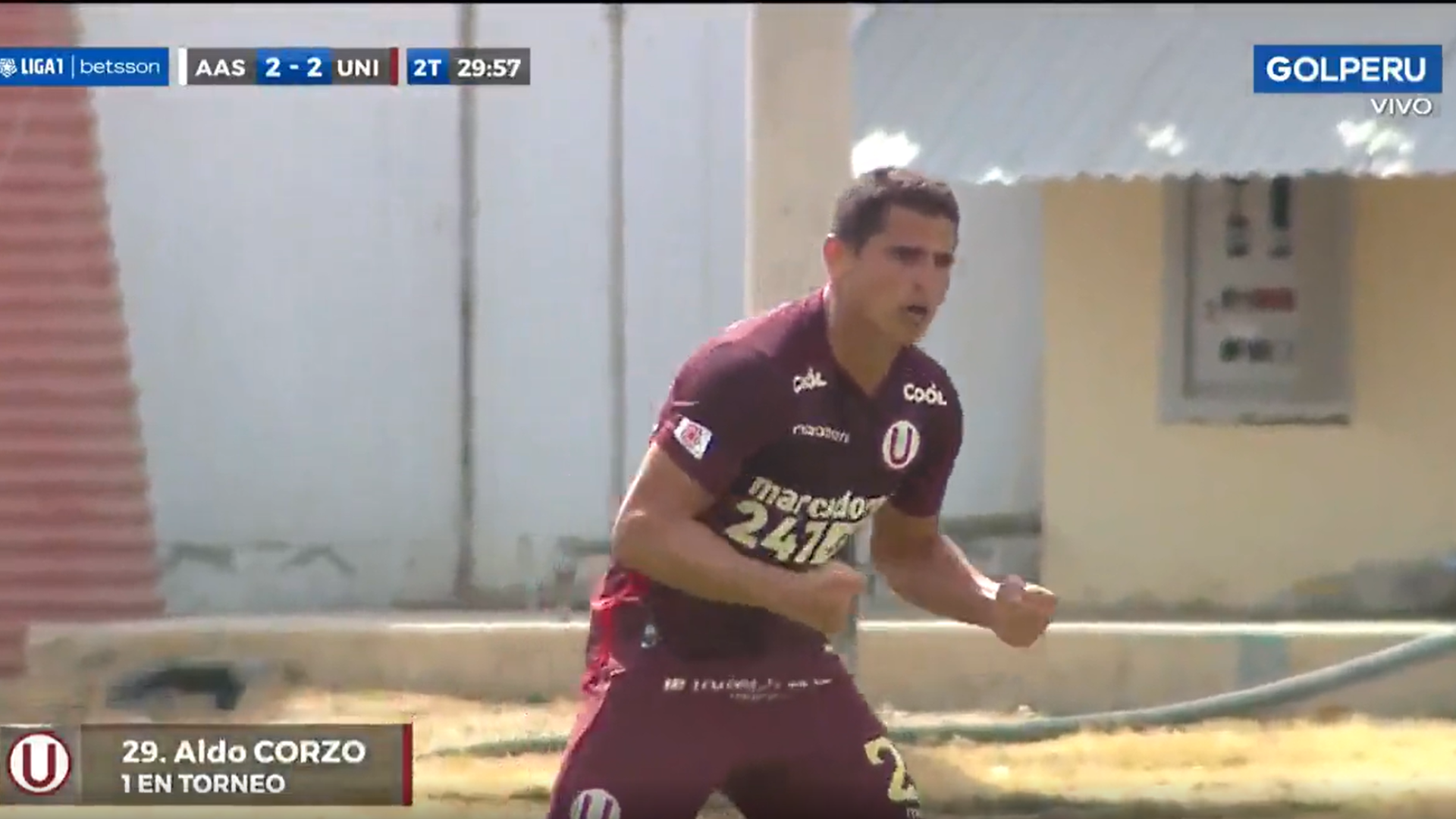 Gol De Aldo Corzo Para El 2 2 De Universitario Vs Alianza Atlético Por