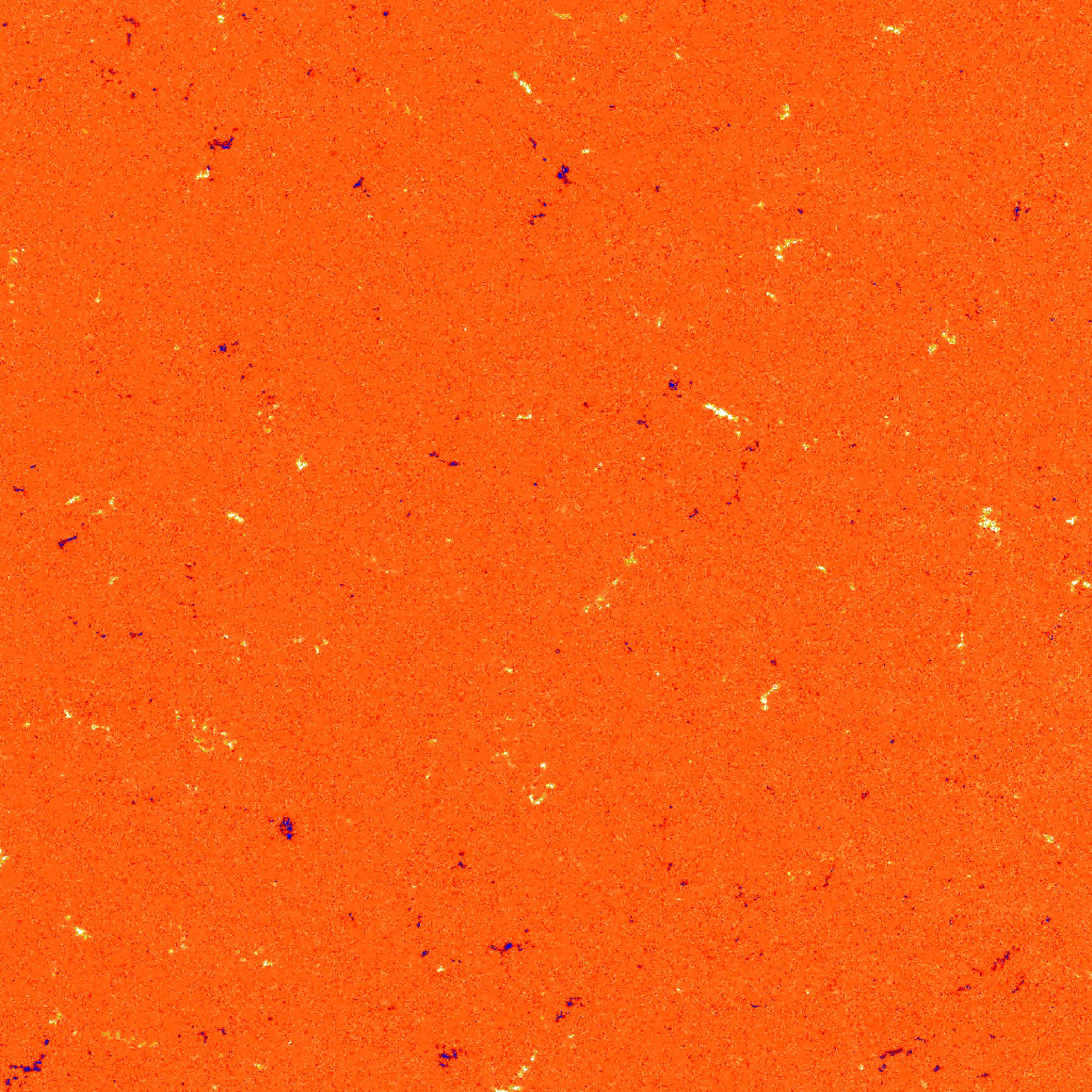 Un magnetograma del Sol tomado con el Telescopio de Alta Resolución de Imágenes Polarimétricas y Heliosísmicas (PHI) en la nave espacial Solar Orbiter de la NASA/ESA (Solar Orbiter/Equipo PHI/ESA & NASA/Handout via REUTERS)