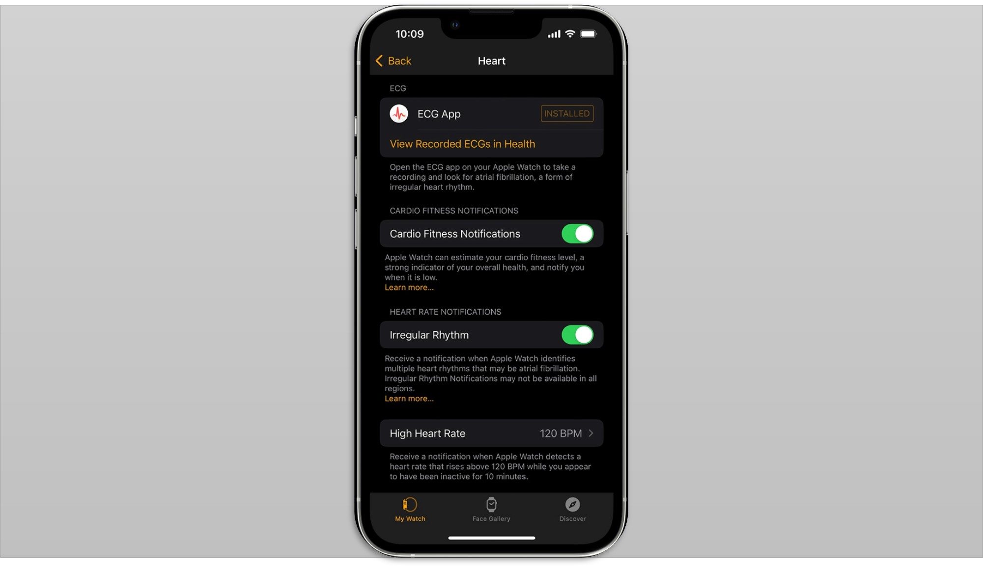 Los usuarios de Apple pueden crear alertas de arritmia y pulso bajo para iPhone y Apple Watch. (Apple)