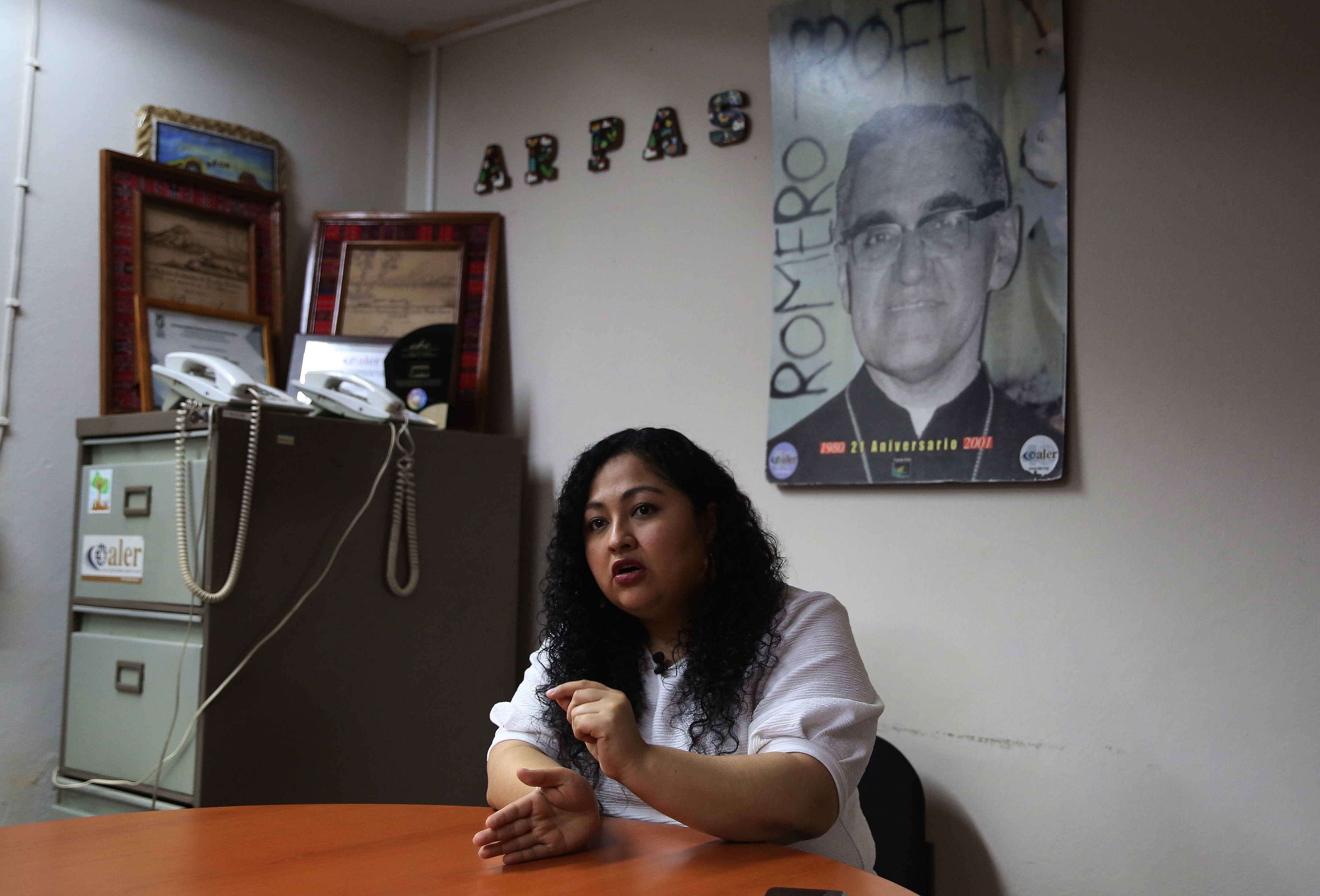 Angélica Cárcamo, Presidenta de la Asociación de Periodistas de El Salvador (APES), fue registrada durante una entrevista con Efe, en San Salvador (El Salvador). EFE/Miguel Lemus
