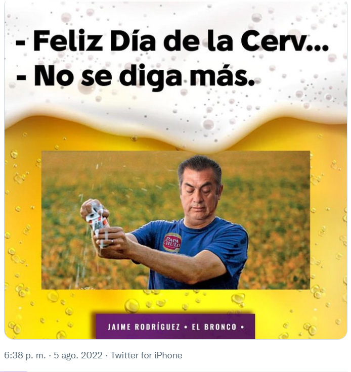 James Rodriguez "The Bronco" joined the trend of memes for the International Beer Day (Photo: Twitter)