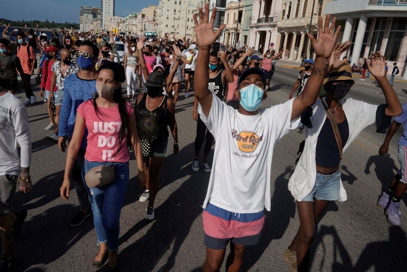 Manifestación contra el régimen en La Habana (Reuters)