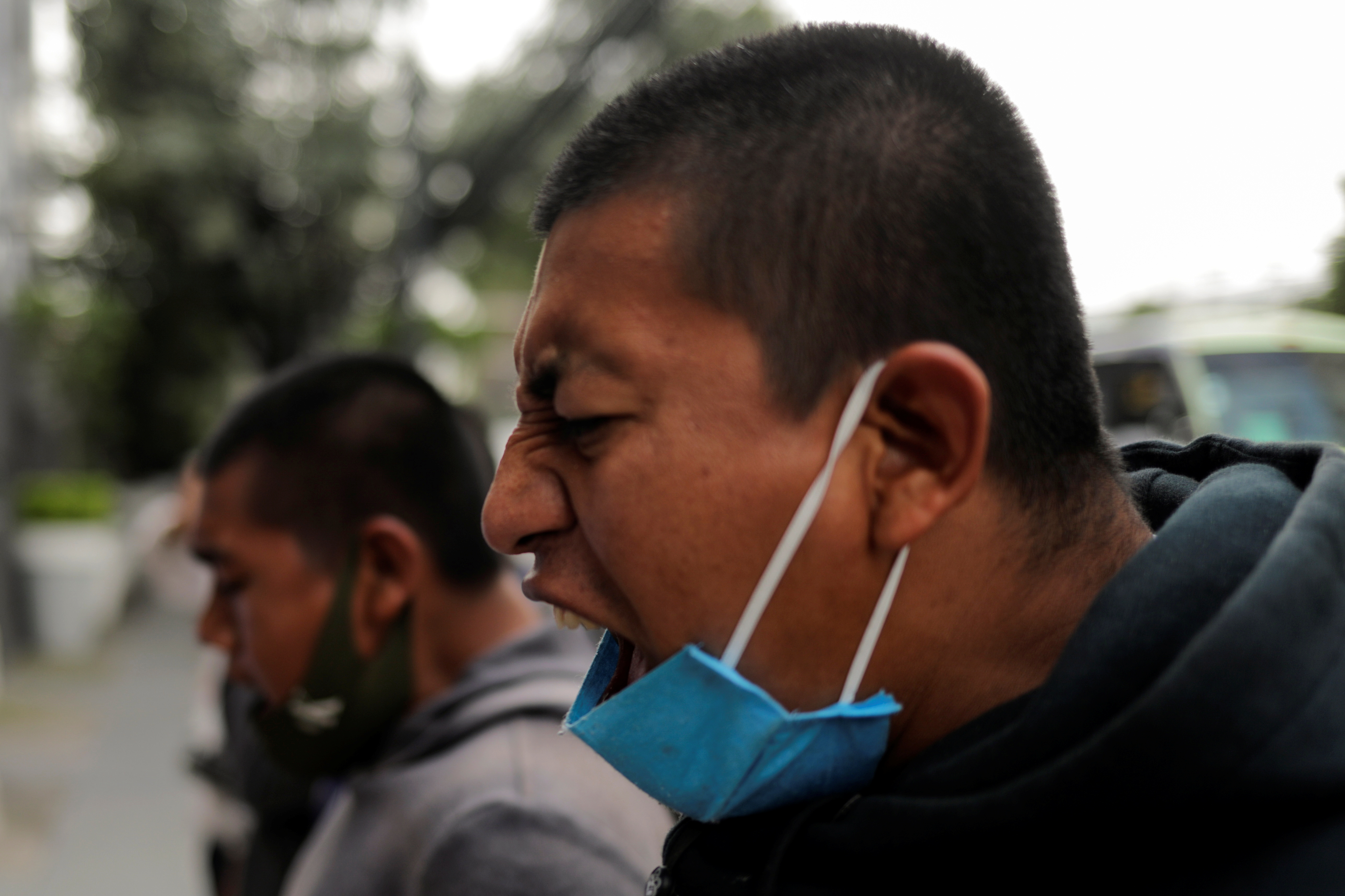 Estudiantes de la Escuela Normal Rural de Ayotzinapa en la Ciudad de México, México 23 de septiembre de 2020.