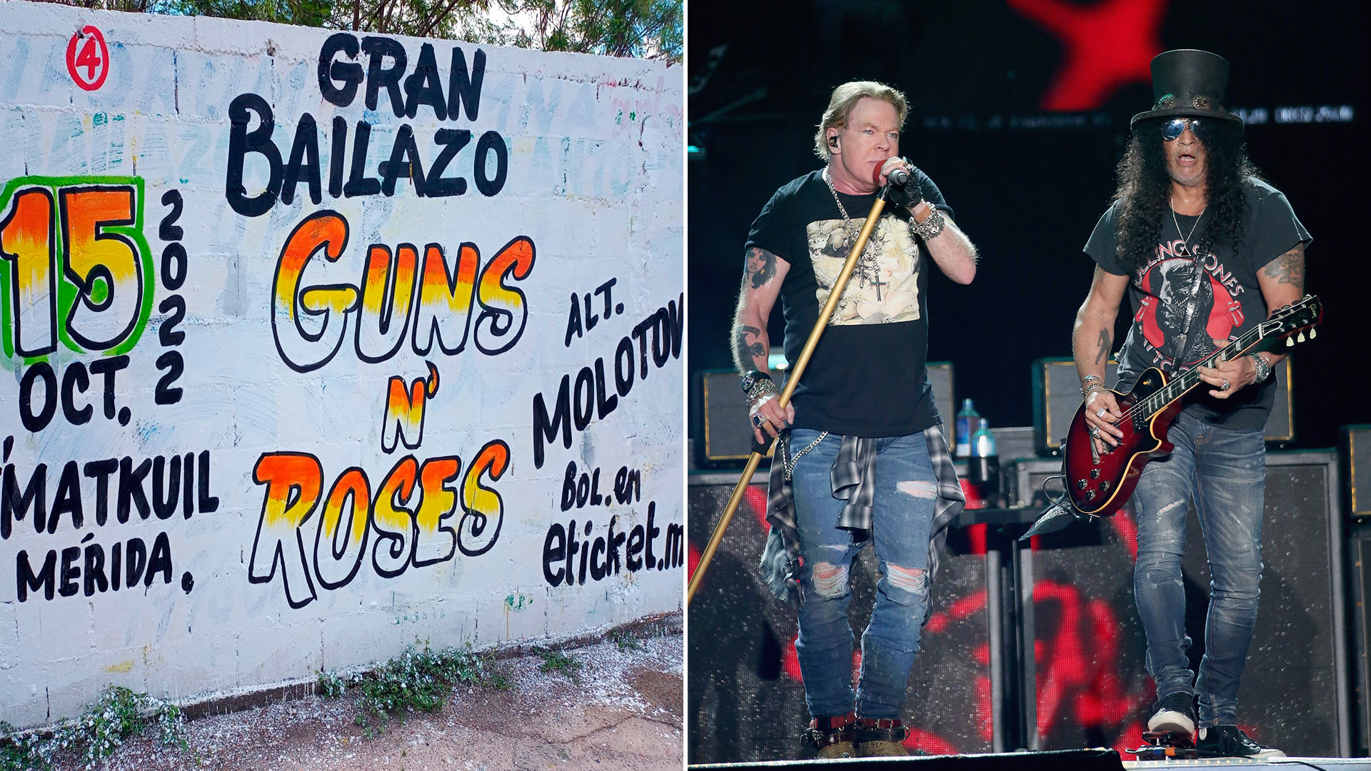 Guns N’ Roses reaccionó a la barda publicitaria por su “gran bailazo” en Yucatán