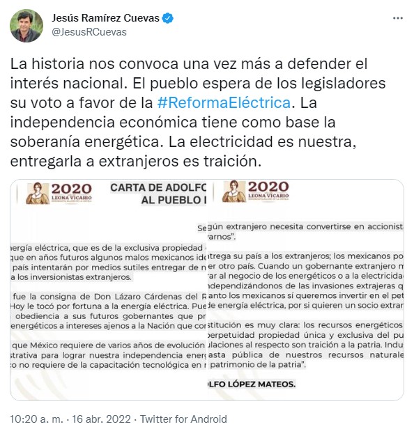 Jesús Ramírez Cuevas Advirtió A La Oposición Sobre Reforma Eléctrica “traidor A La Patria Quien 8897