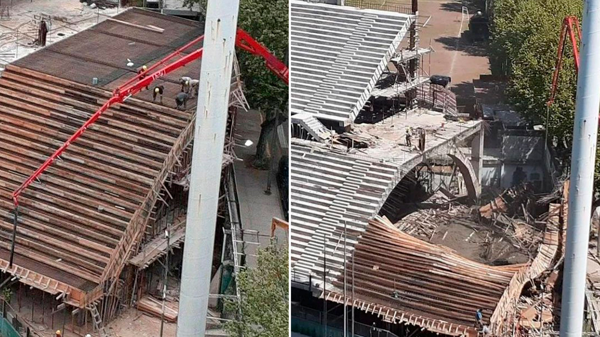 Derrumbe de una tribuna en la cancha del Club Ferro Carril Oeste