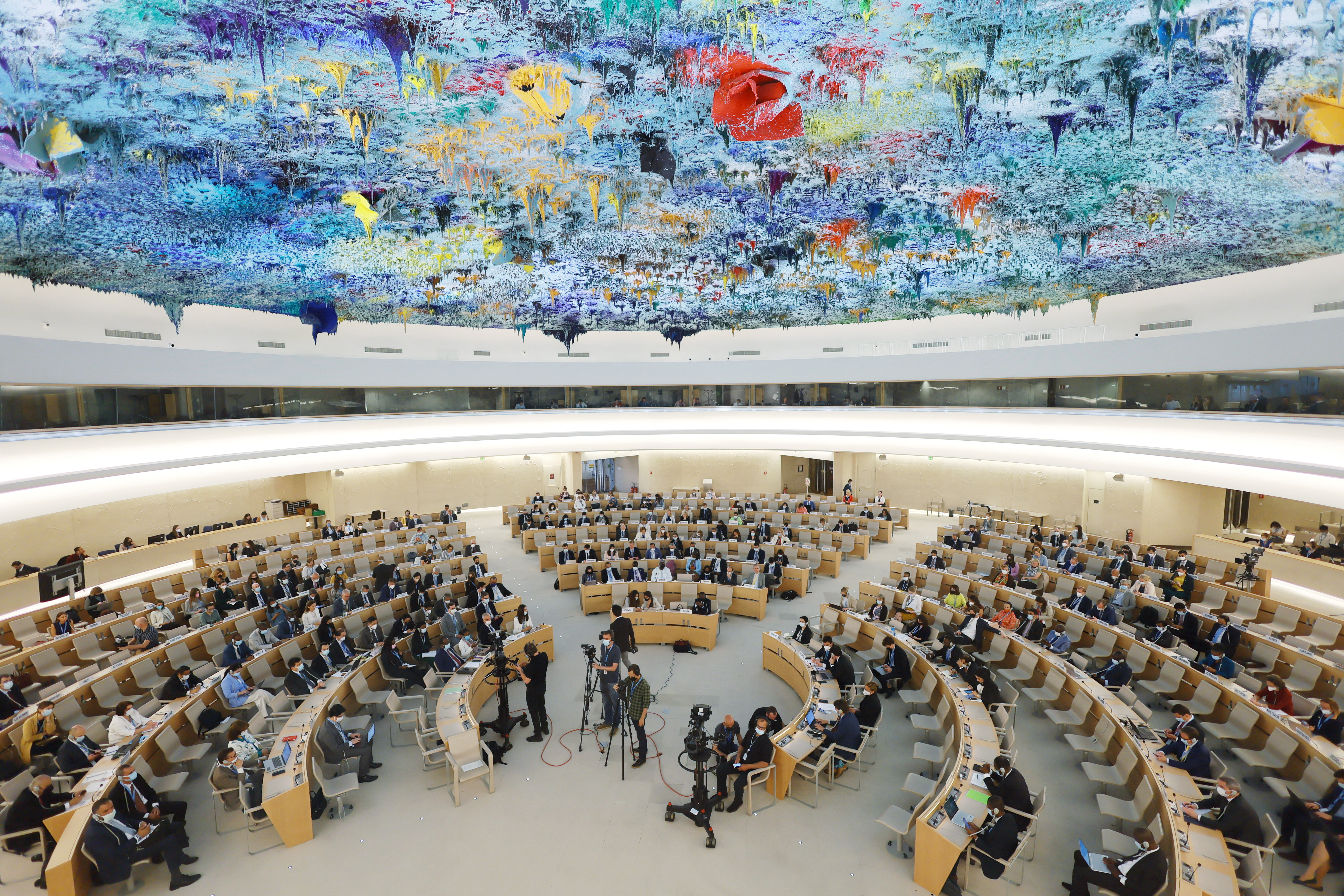 General view of the special session of the Human Rights Council on the situation of human rights in Ukraine, at the United Nations in Geneva, Switzerland, on May 12, 2022. REUTERS/Denis Balibouse