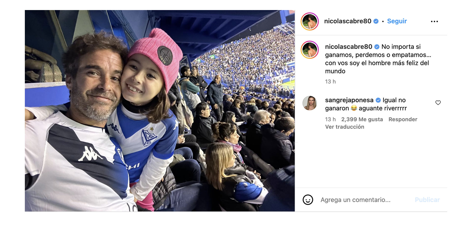 El posteo de Nicol&aacute;s Cabr&eacute; con Rufina