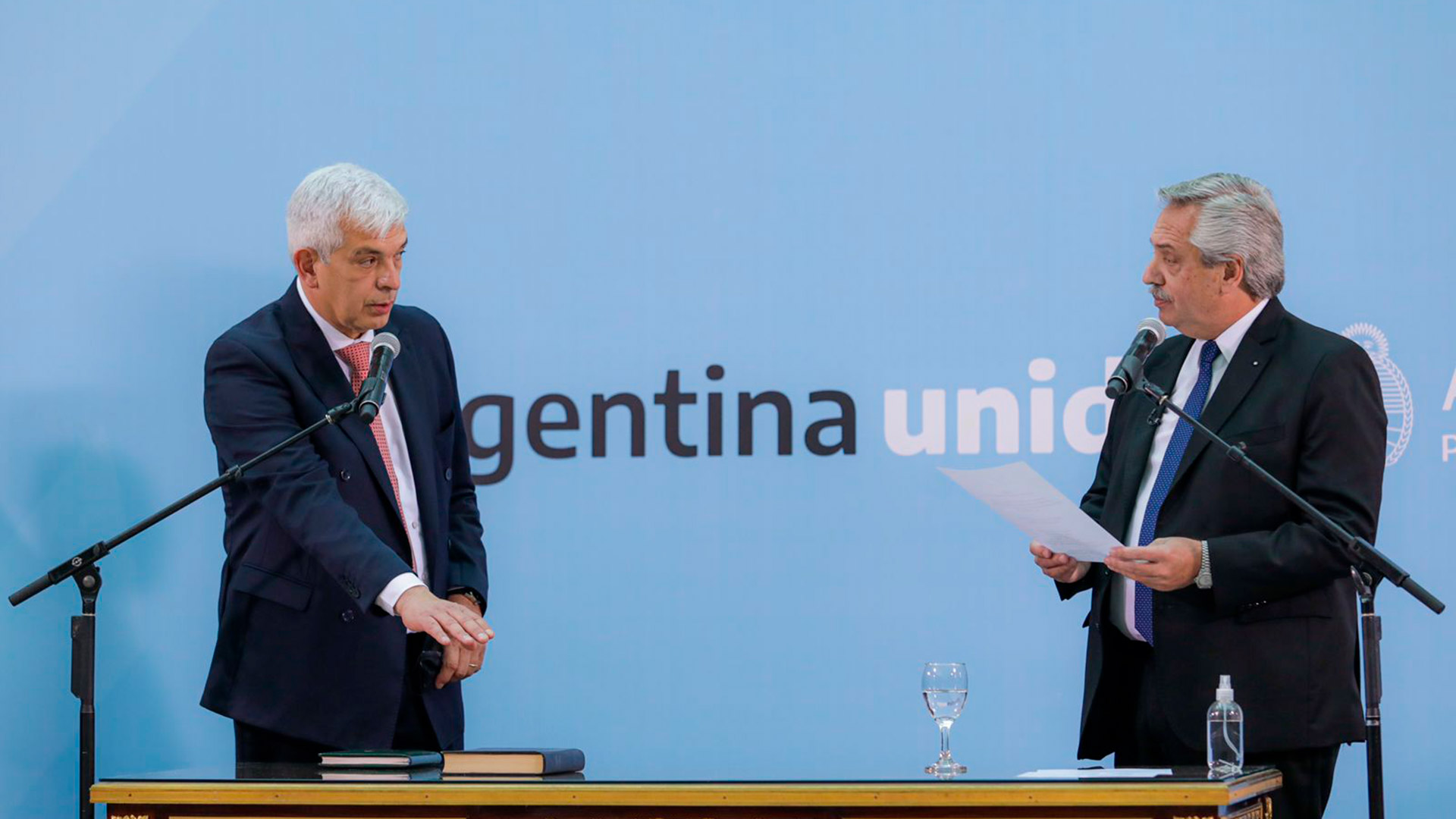 Domínguez, cuando juró como ministro de Agricultura de Alberto Fernández.