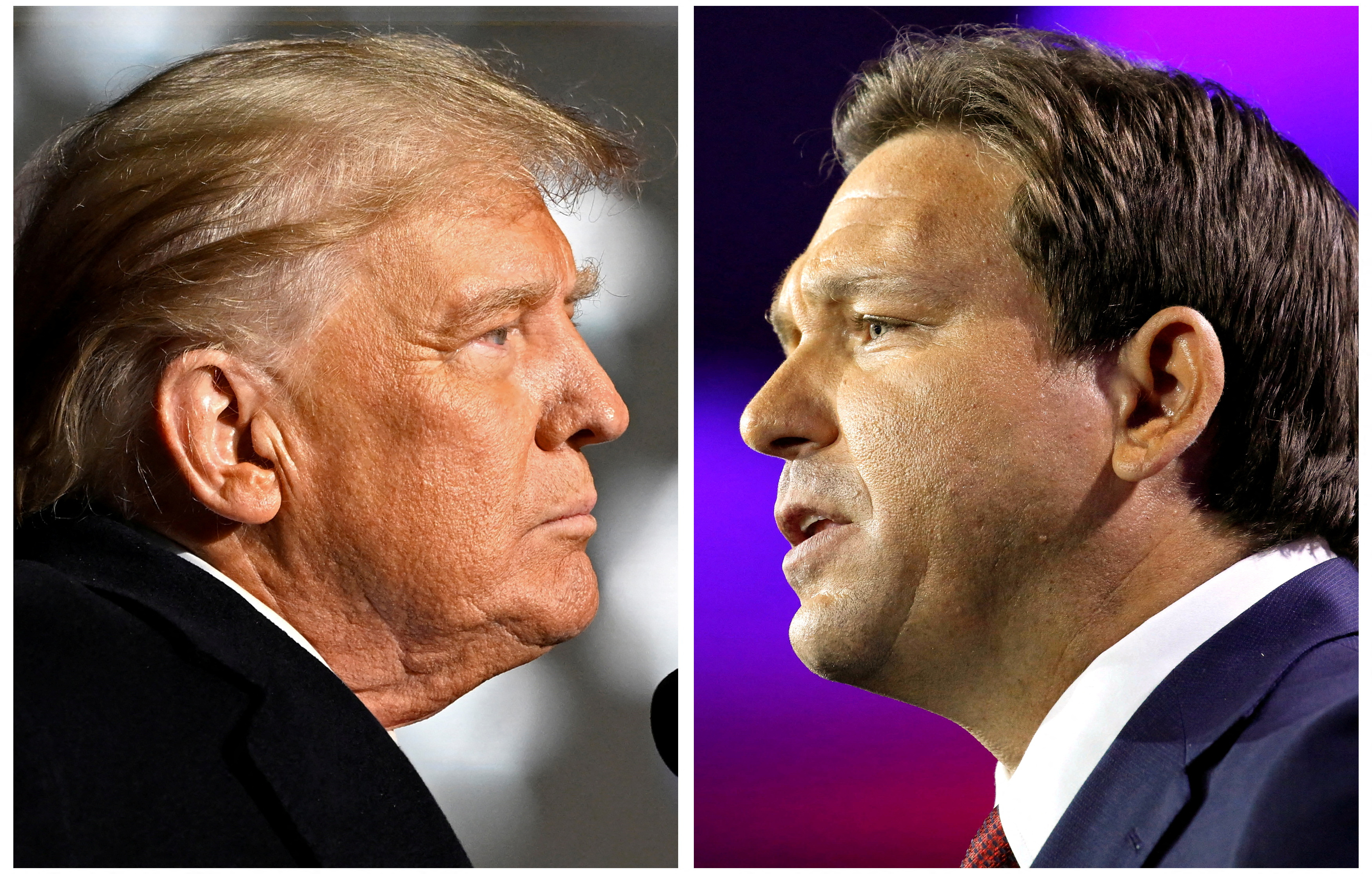 Trump attacked the governor of Florida, Ron DeSantis, accusing him of being disloyal, after the southern politician was gaining support among the conservative media as a possible electoral candidate for the 2024 presidential election. (REUTERS)