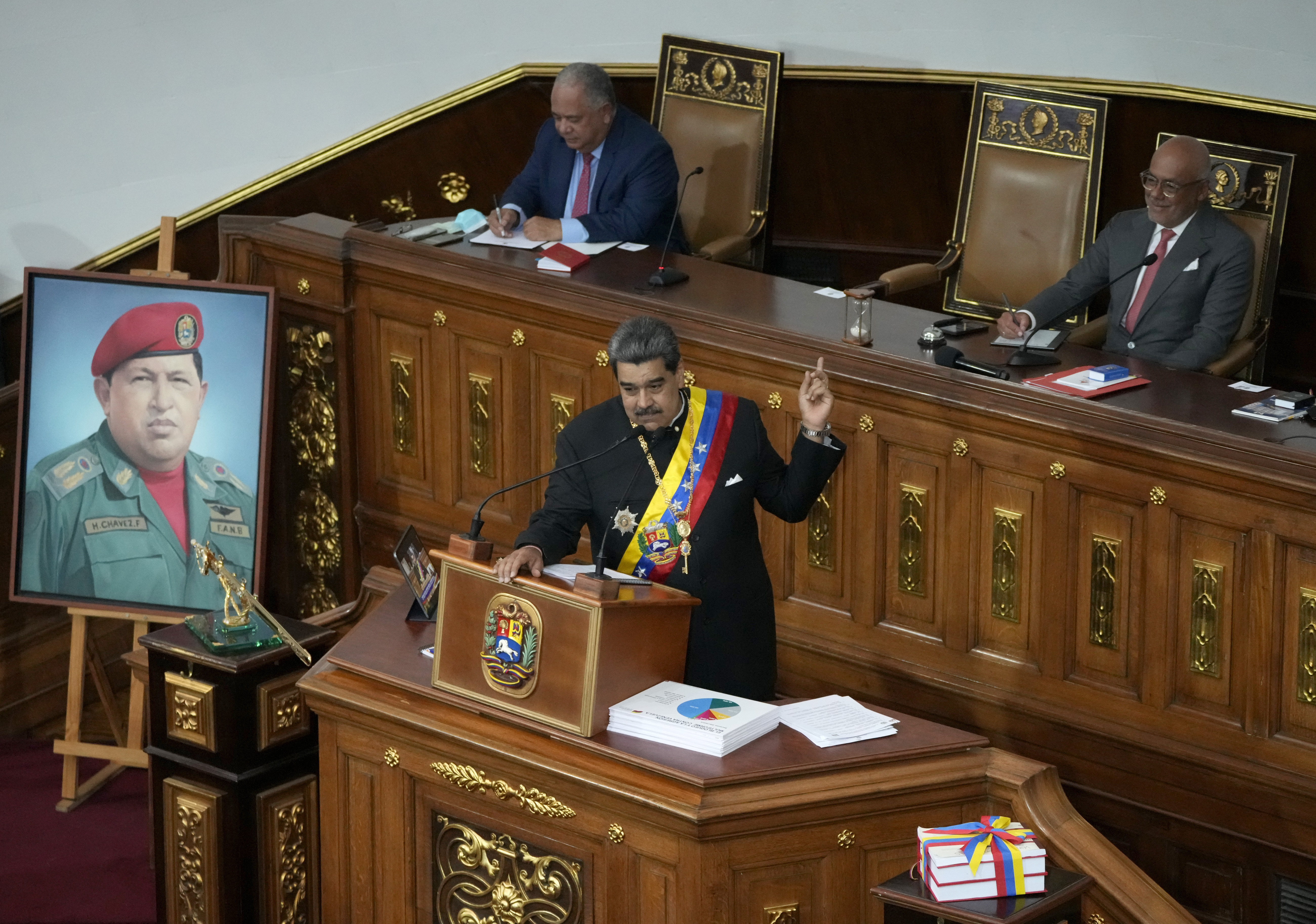 El discurso de Maduro que reveló la gravedad de la crisis que se ocultó durante años en Venezuela. (AP Foto/Ariana Cubillos)