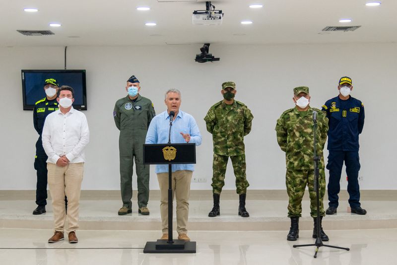 Presidente Iván Duque anunció el envío de 700 hombres del Ejército a Arauca, Arauquita, Fortul y Saravena. Presidencia de Colombia/Vía REUTERS ATENCIÓN EDITORES ESTA IMAGEN FUE SUMINISTRADA POR UN TERCERO NO REVENTAS NO ARCHIVO