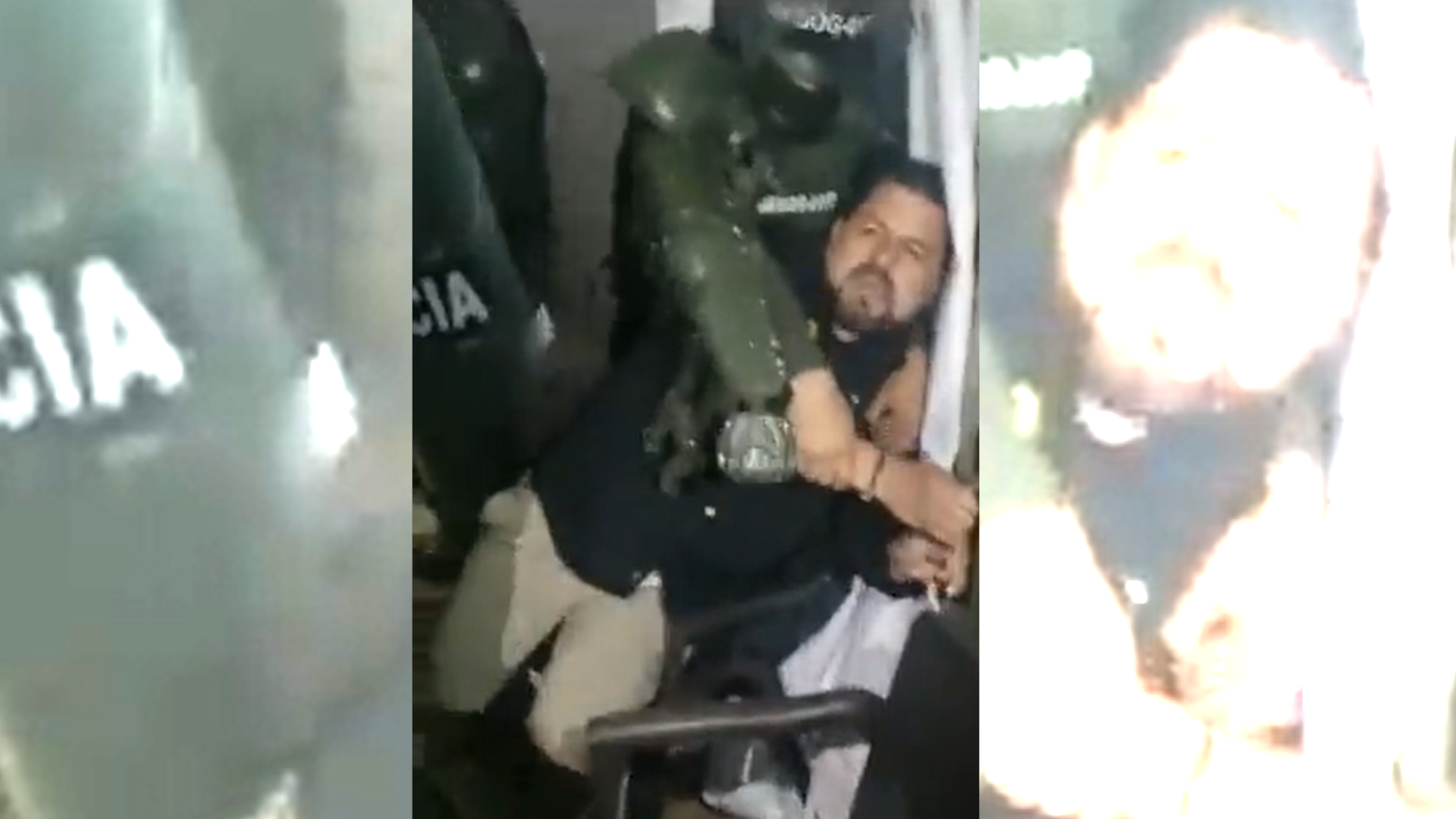 Video: denuncian que la Policía sacó a la fuerza a  manifestantes de la Unidad Nacional de Protección (UNP) 