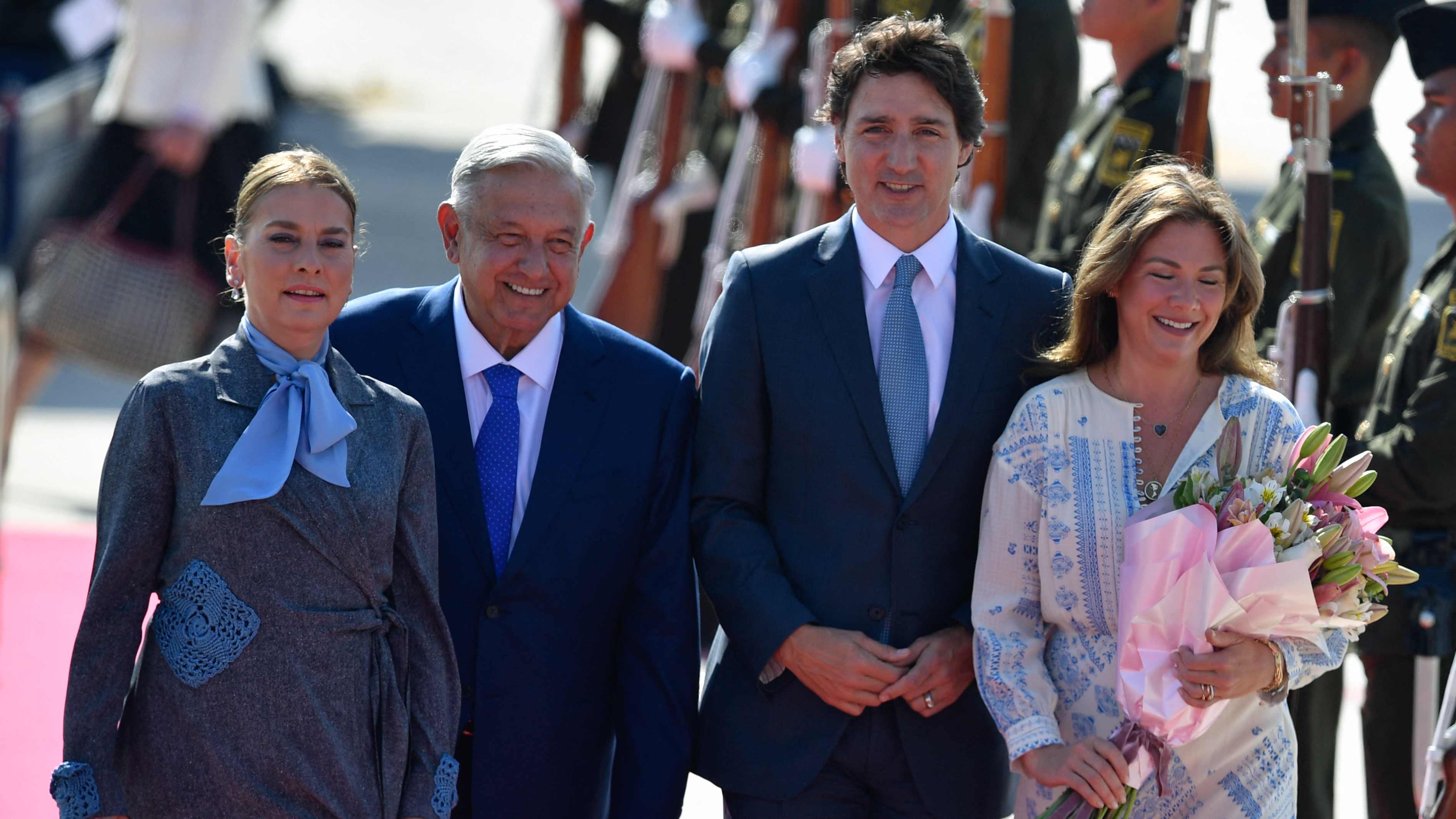 López Obrador visited AIFA to receive the Prime Minister of Canada, Justin Trudeau (Photo: AFP)