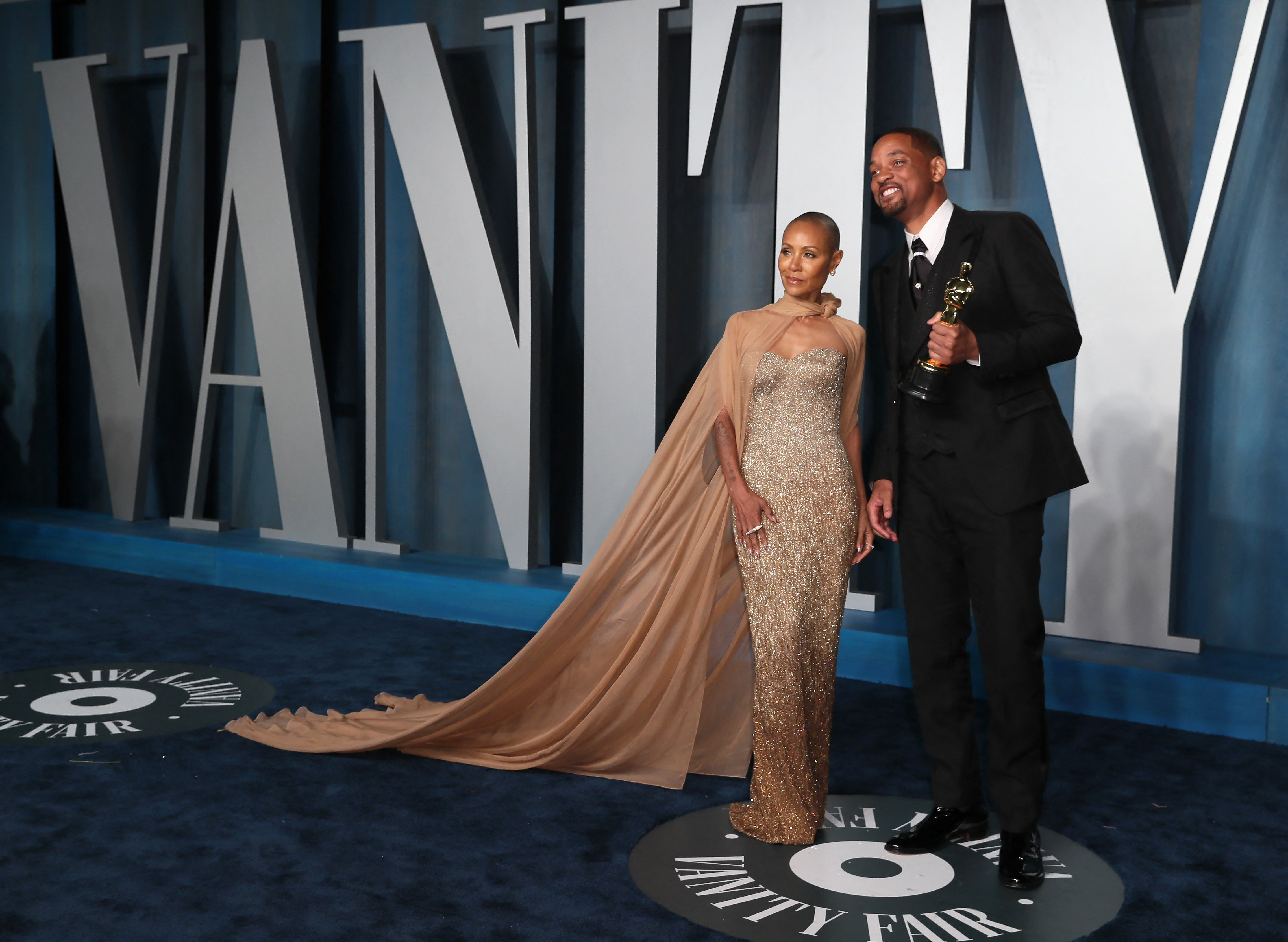 Will Smith and Jada Pinkett Smith at the Vanity Fair party (Reuters)