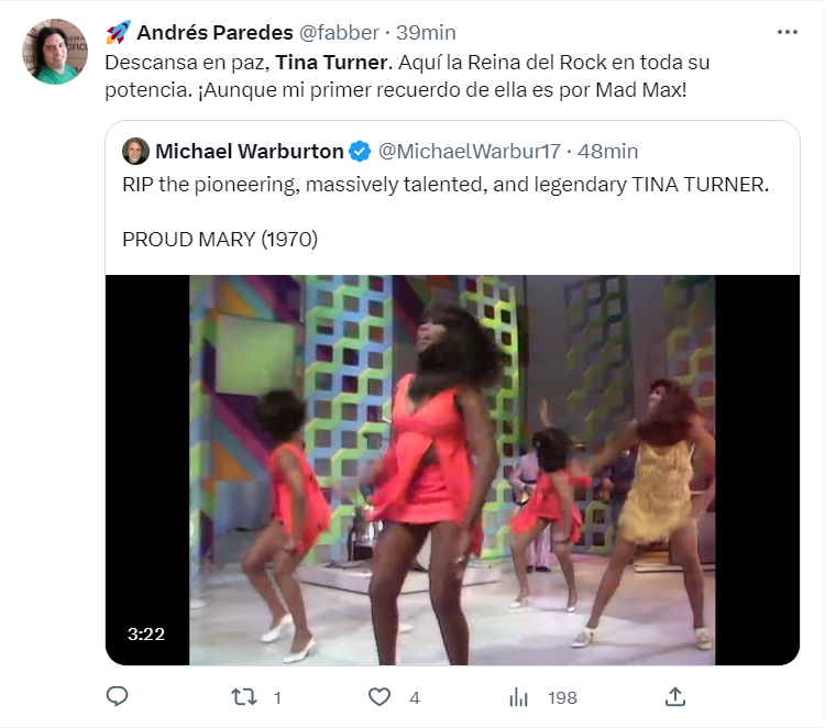 Reacciones de los peruanos ante la muerte de Tina Turner. (Twitter)