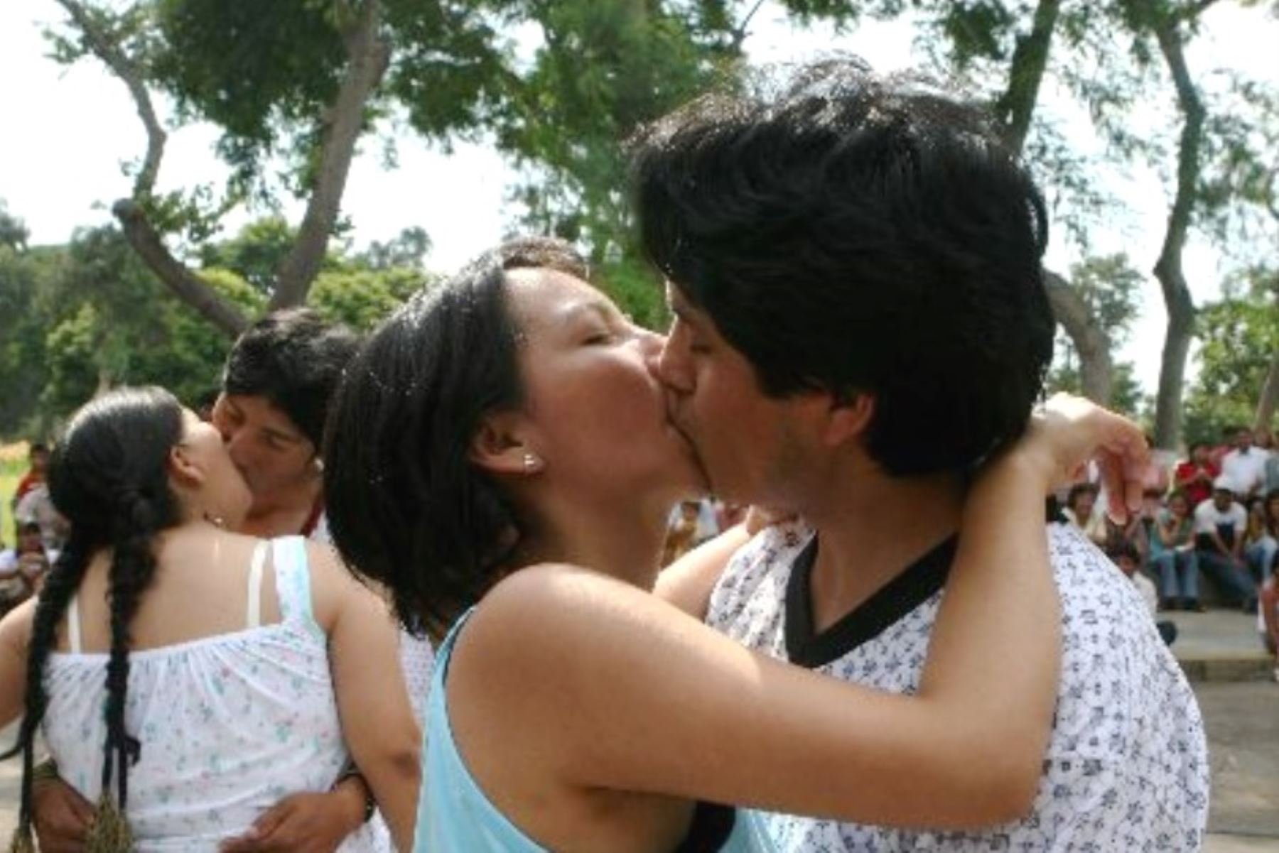 The origin of International Kissing Day was in Thailand.  (Andean)