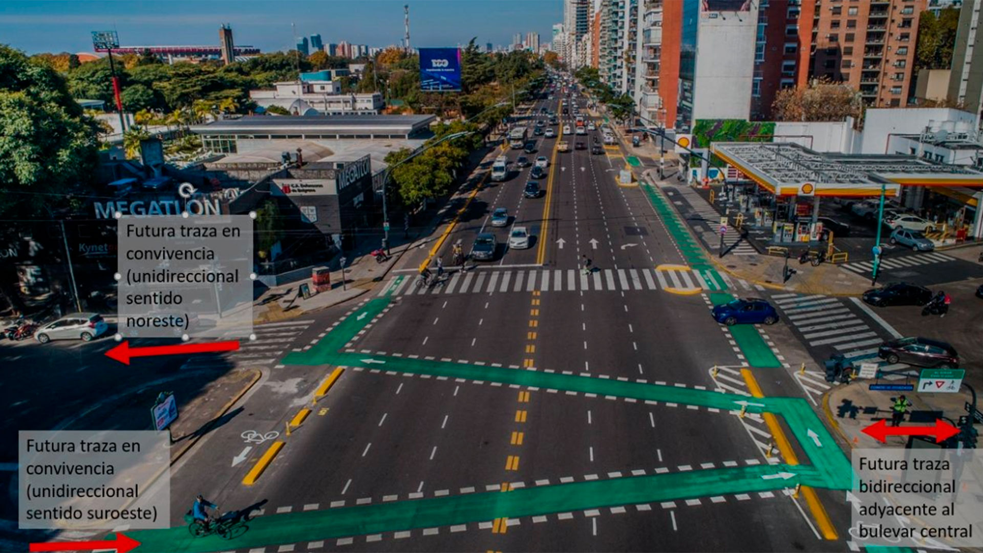 Un conductor borracho chocó en la esquina de la curiosa ciclovía “Pac-Man” de Avenida Del Libertador