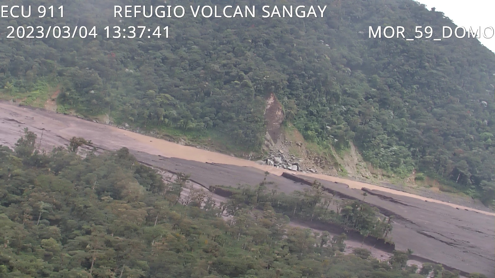 El desbordamiento del Río Upano, en la Amazonía ecuatoriana, se dio como resultado de los lahares que descendieron del volcán Sangay.