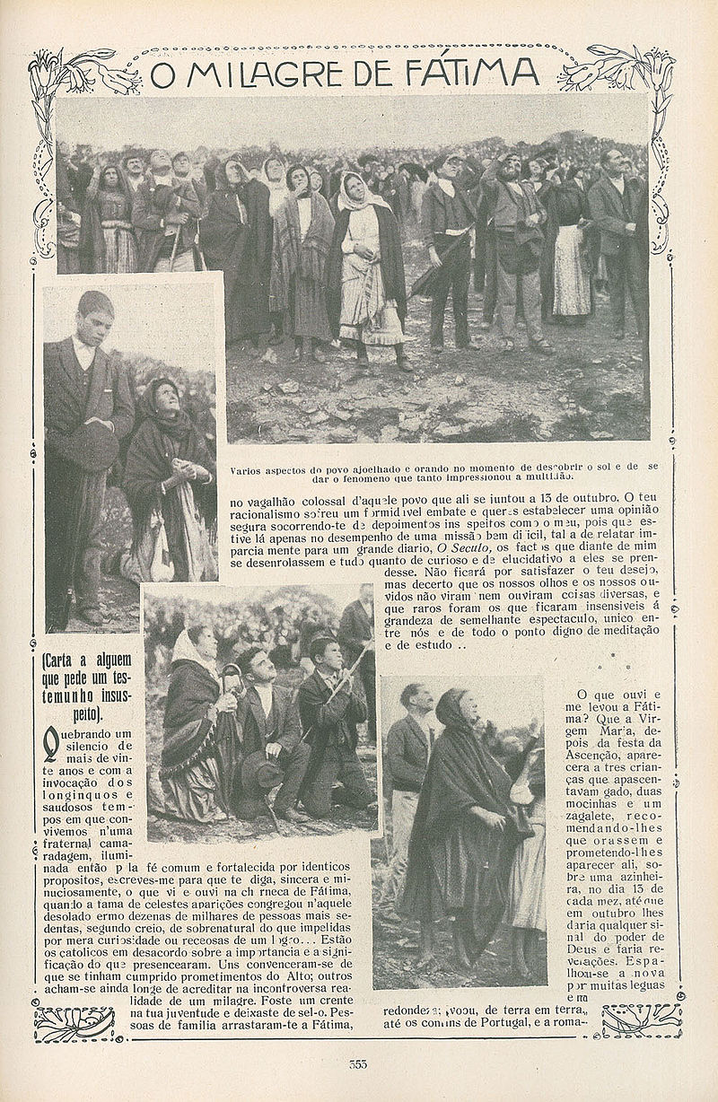 Los diarios portugueses de la época cubrieron profusamente el “milagro de Fátima”