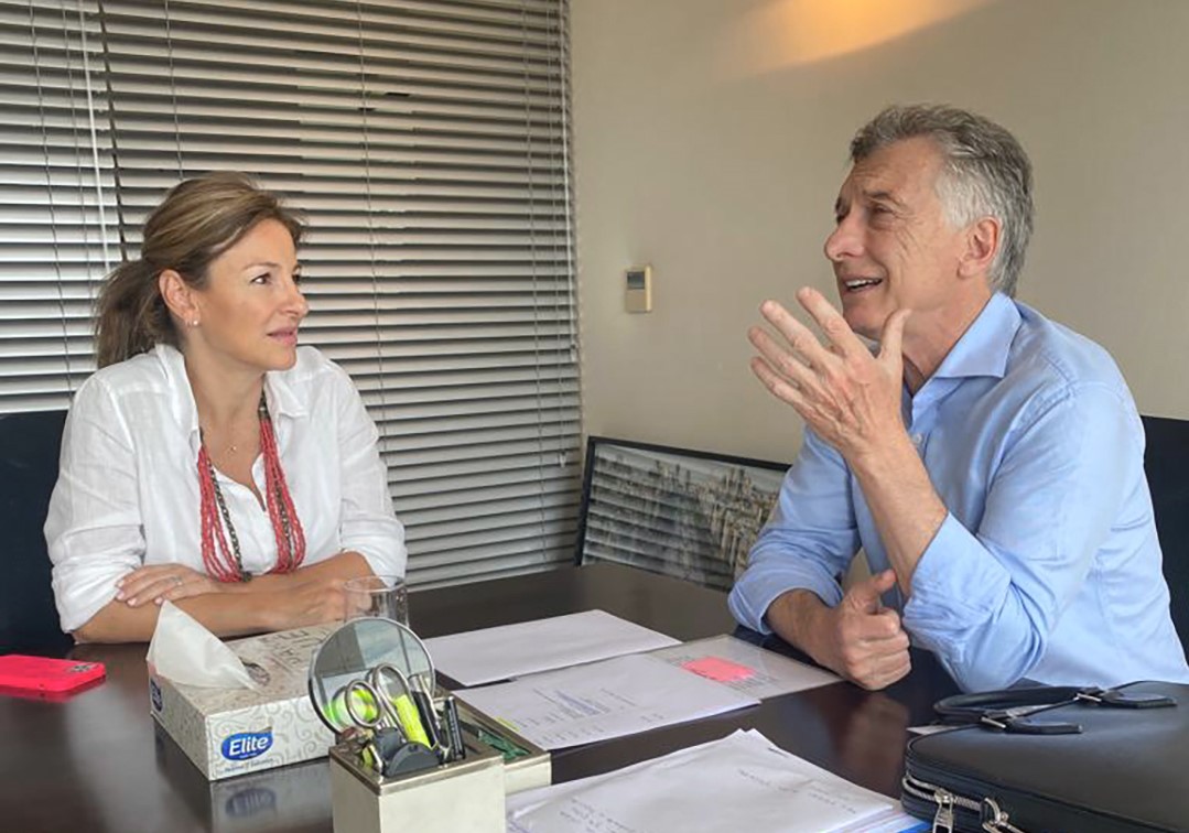 Mauricio Macri y Soledad Acuña, una de las candidatas larretistas en la Ciudad de Buenos Aires