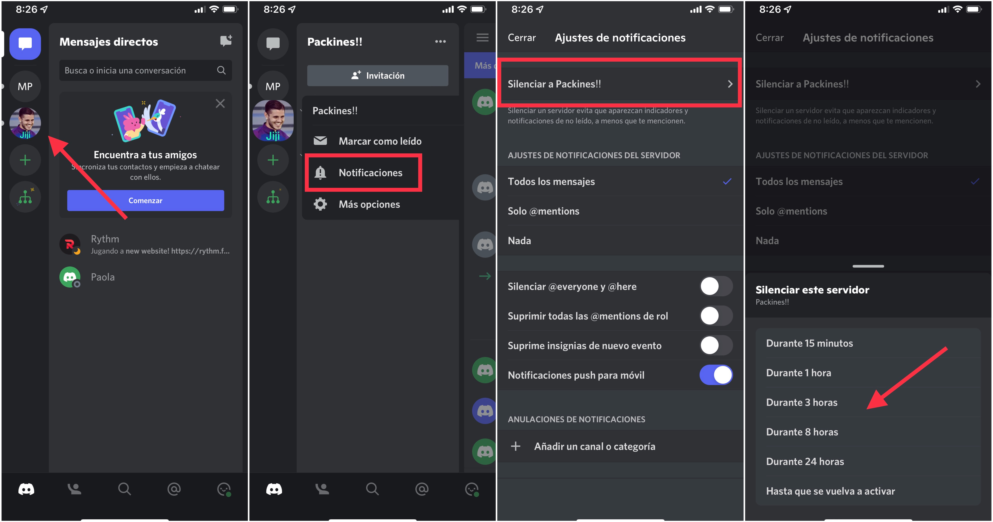 Silenciar un servidor en Discord. (foto: Jose Arana)