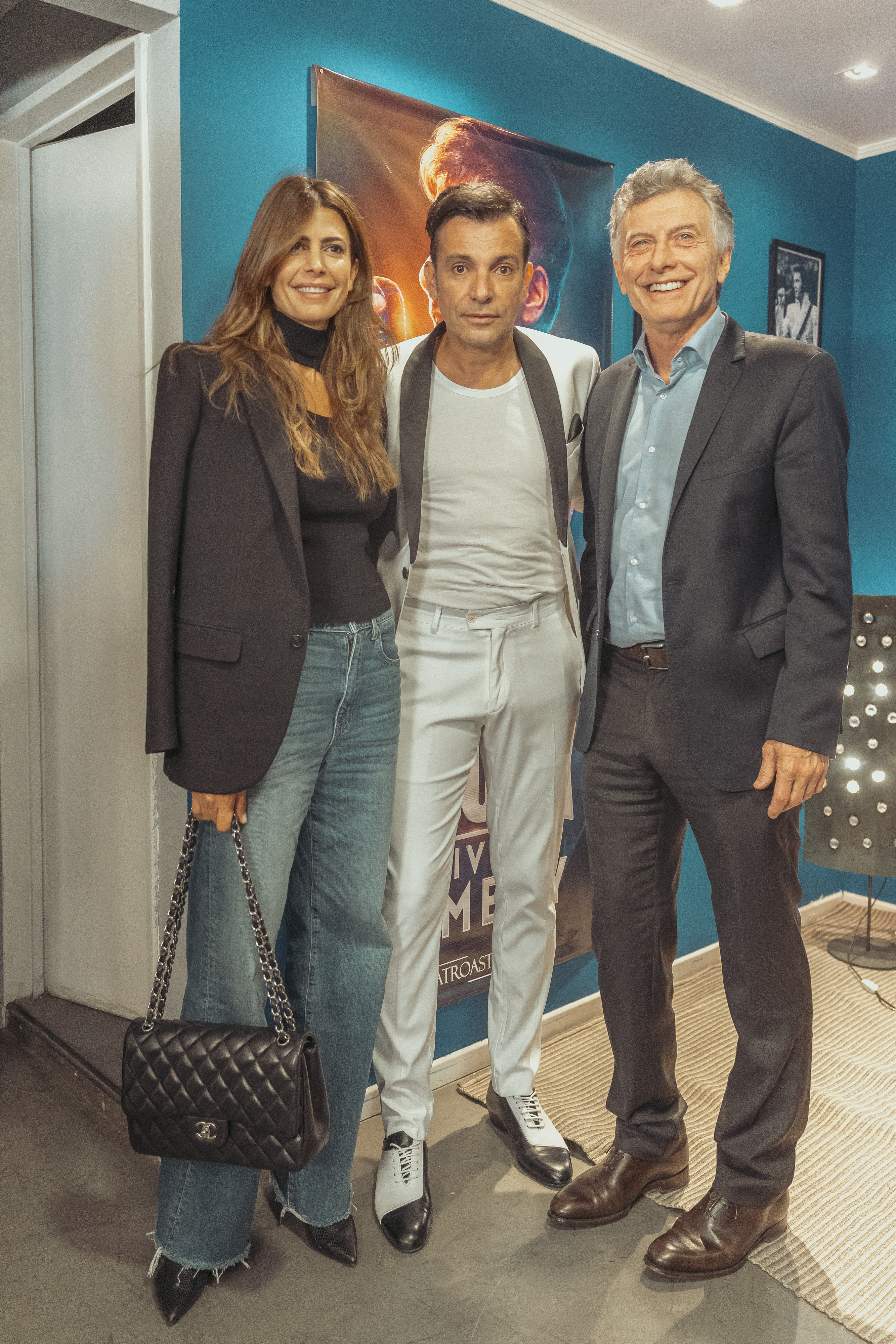 Mauricio Macri y Juliana Awada saludaron a Martín Bossi tras su show (Instagram: @hernanpaz.ph)