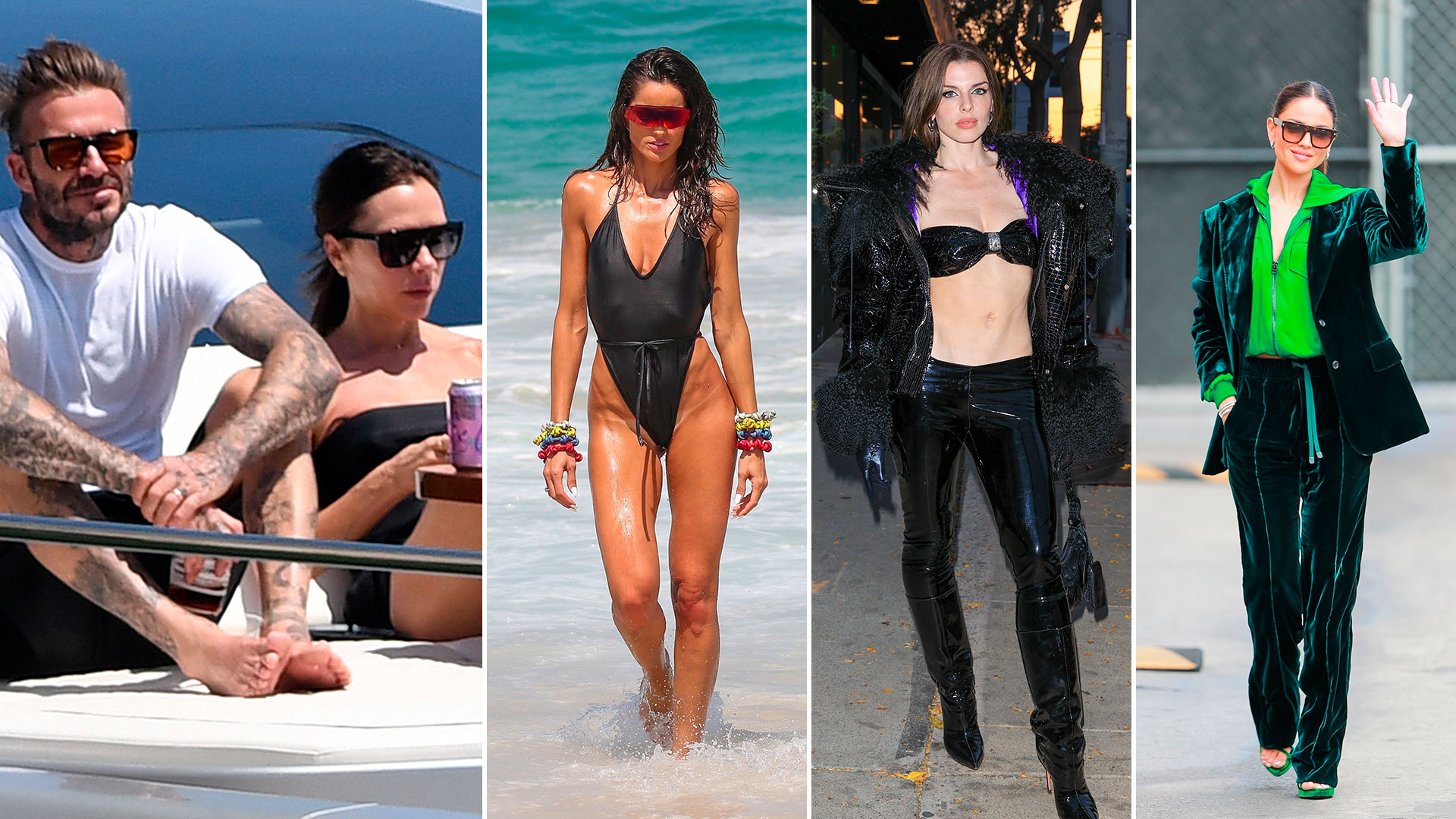 David y Victoria Beckham pasearon en un yate en Miami, Julia Fox fue a comer en West Hollywood: celebrities en un click