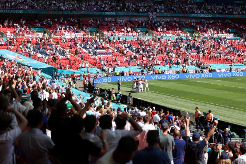 Imagen del partido entre Inglaterra y Croacia en el estadio de Wembley, Londres, Reino Unido (REUTERS/Catherine Ivill/Archivo)