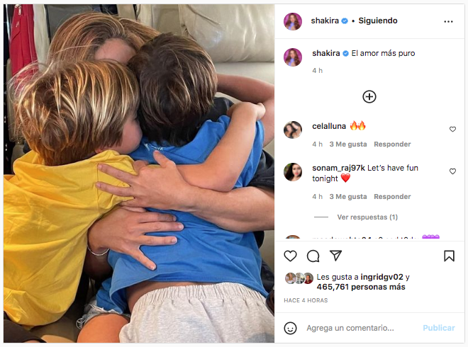 Shakira junto a sus hijos, Milán y Sasha
(Foto: Instagram/@shakira)