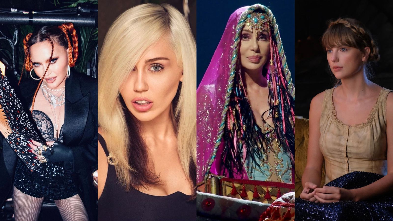 Taylor Swift, Miley Cyrus, Madonna y Cher forman parte de la lista 
(Fotos: Instagram)