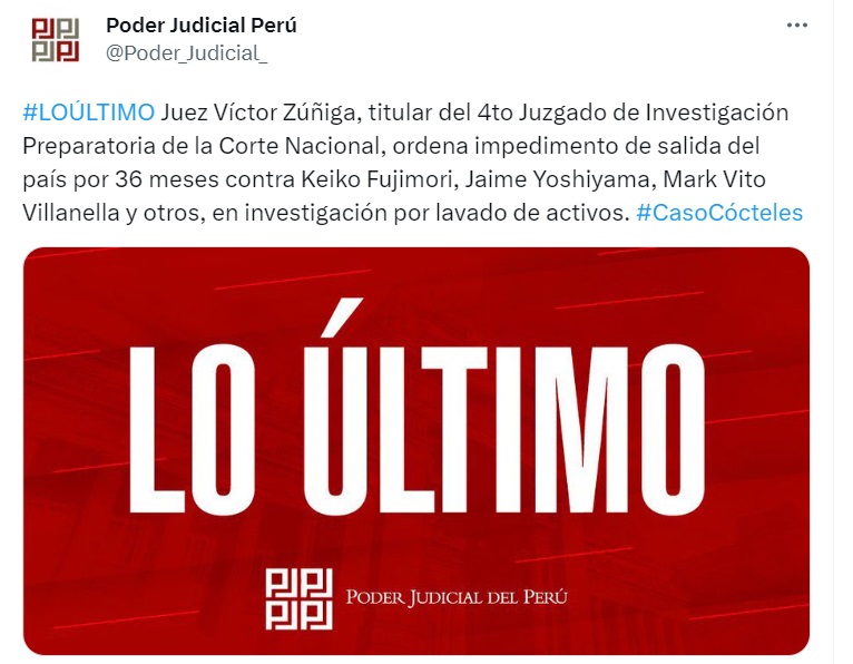 Tuit del Poder Judicial