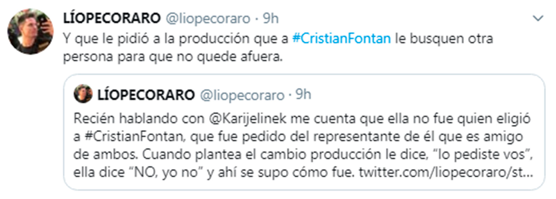 El mensaje de Lío Pecoraro