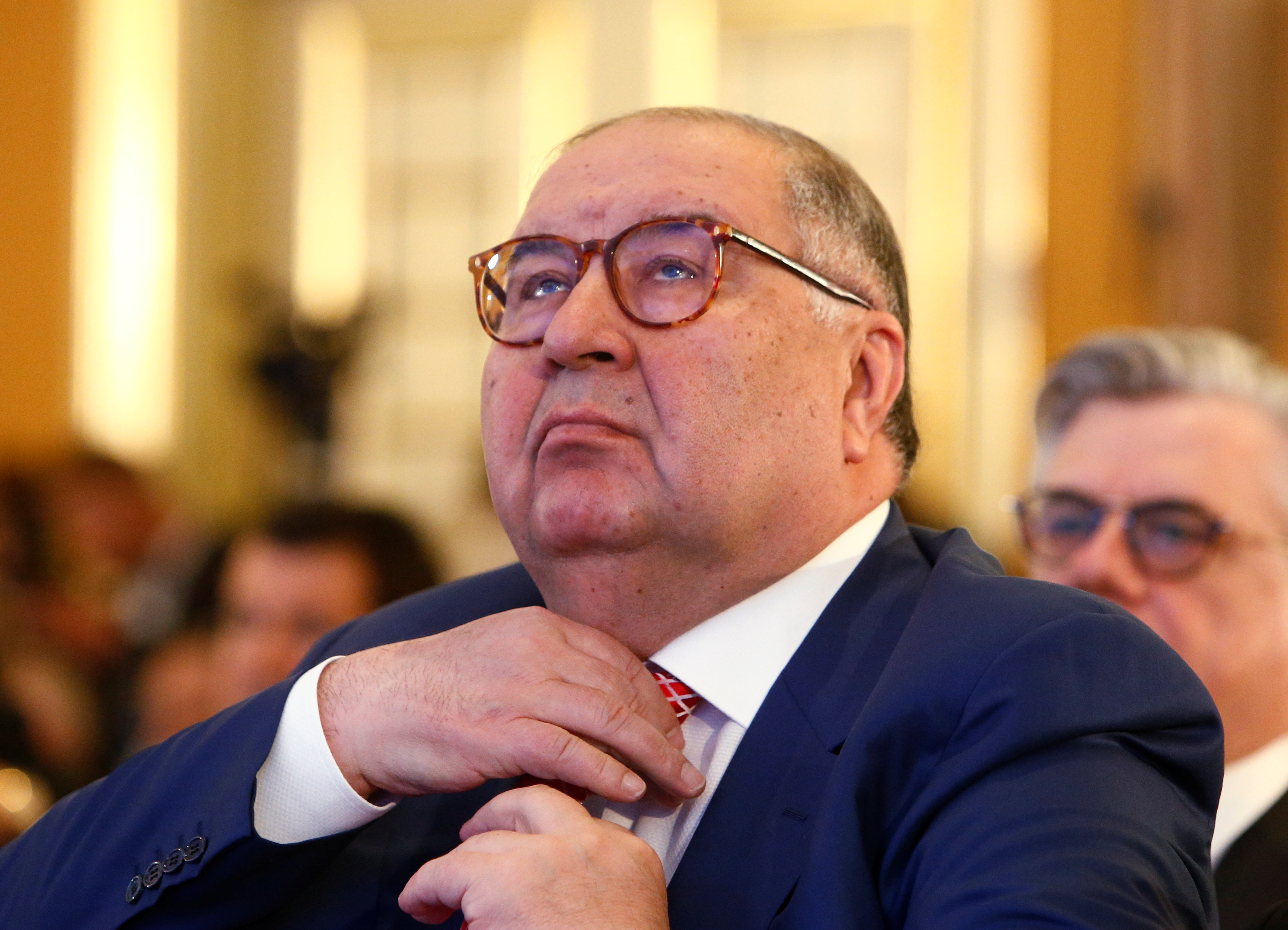 FILE PHOTO: Russian businessman and founder of USM Holdings Alisher Usmanov attends a session during the Week of Russian Business, organized by the Russian Union of Industrialists and Entrepreneurs (RSPP), in Moscow, Russia March 16, 2017. REUTERS/Sergei Karpukhin/File Photo