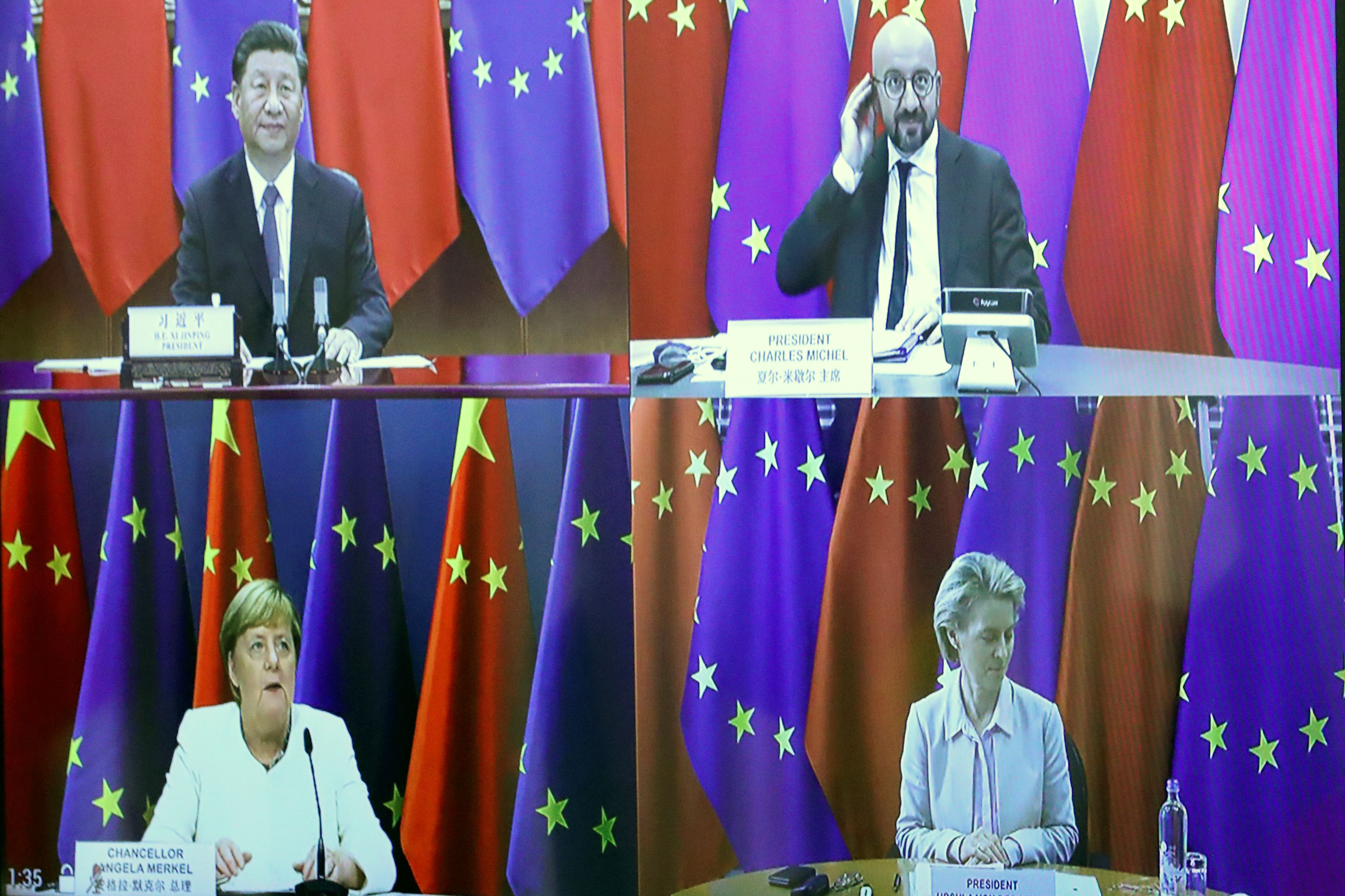 La UE le pidió a China mayor respeto por los derechos humanos (REUTERS/Yves Herman/Pool)
