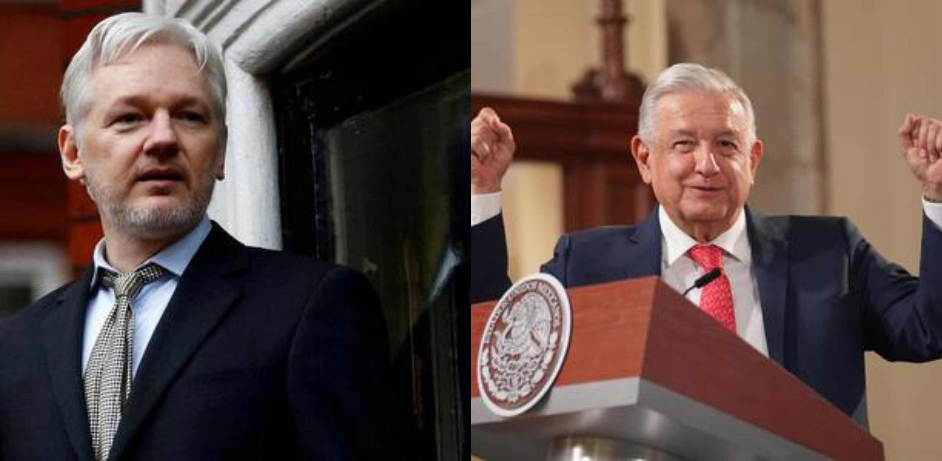 El presidente de México volvió a ofrecer asilo político al periodista australiano buscado por el gobierno de Estados Unidos (Fotos: Reuters / lopezobrador.org)