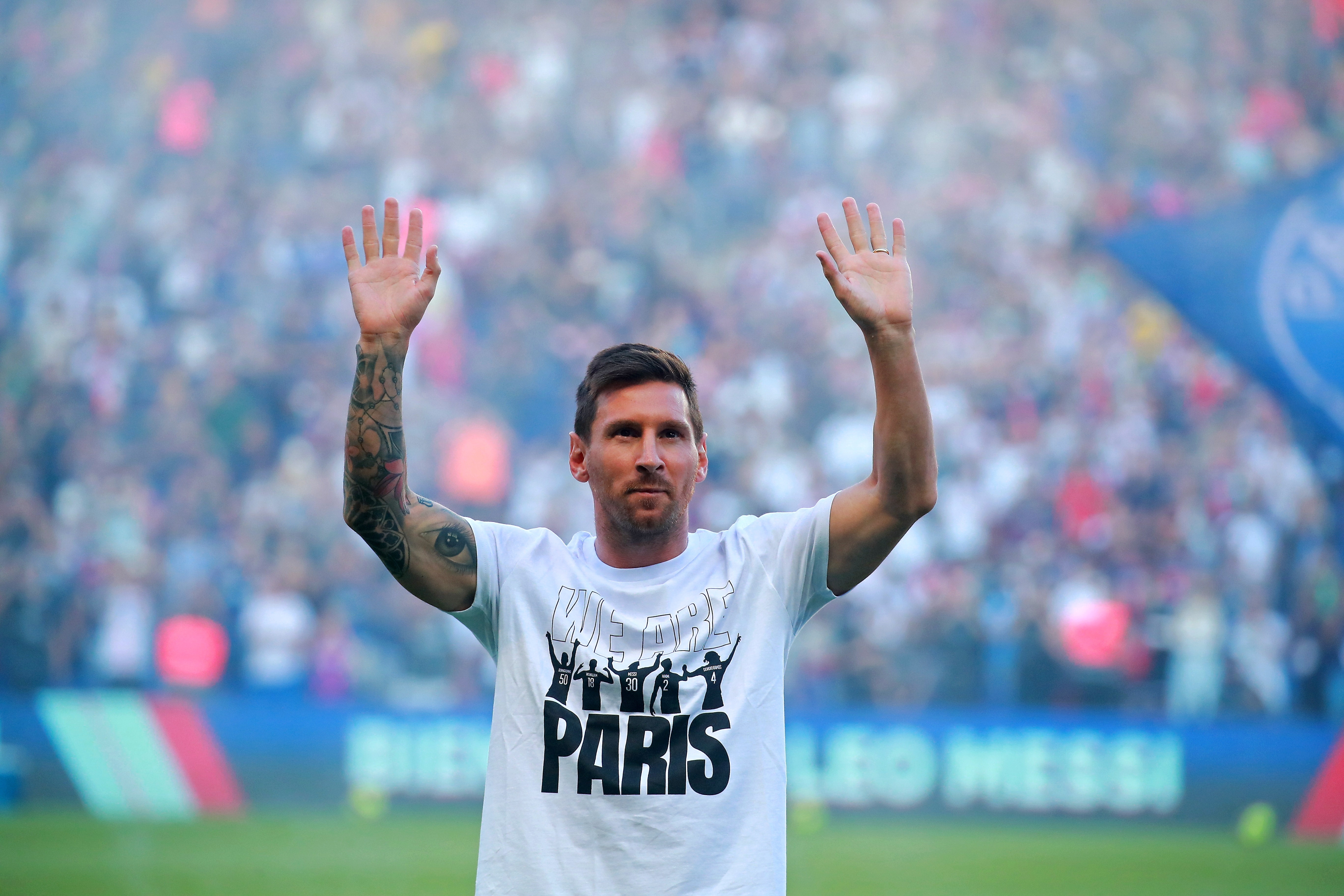 Messi vivió una emotiva presentación en París (Foto: EFE)