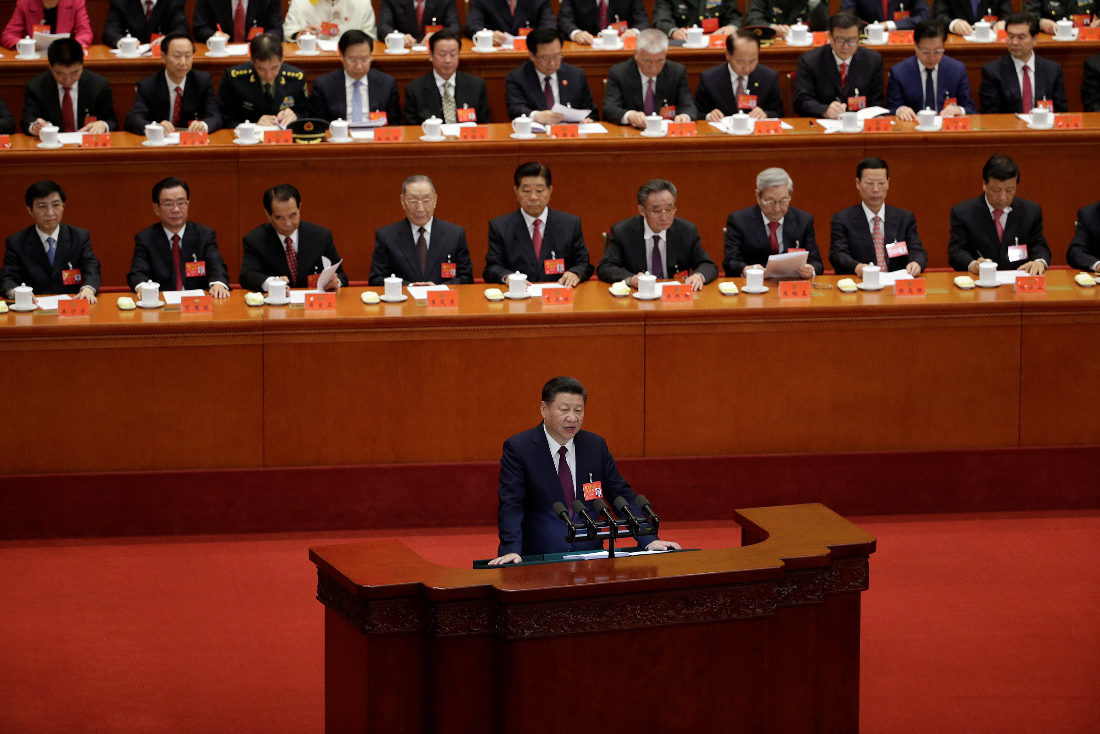 El presidente chino Xi Jinping durante el congreso del Partido Comunista en Beijing (REUTERS/Jason Lee)