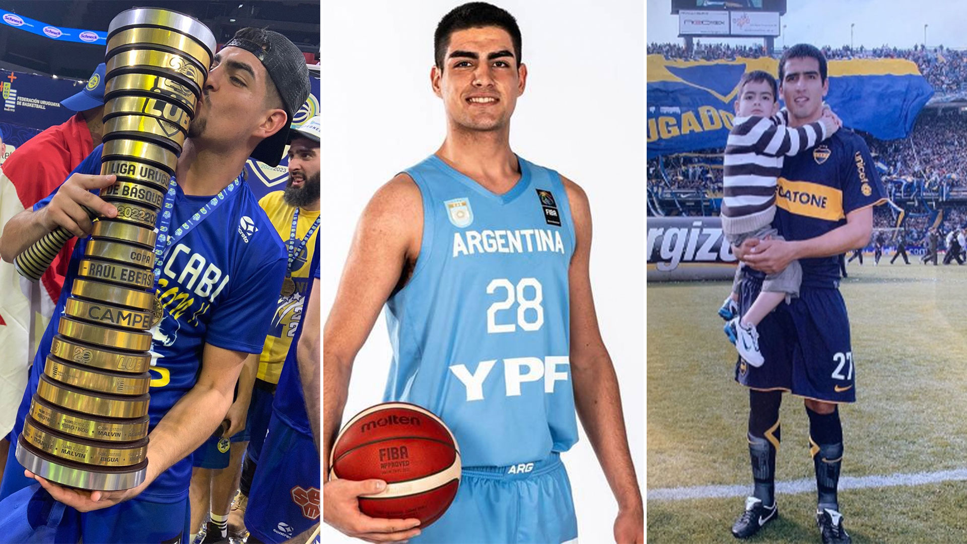 Mide más de 2 metros, ya fue convocado por Argentina y acaba de ser campeón de básquet en Uruguay: la historia del hijo de Lucas Viatri