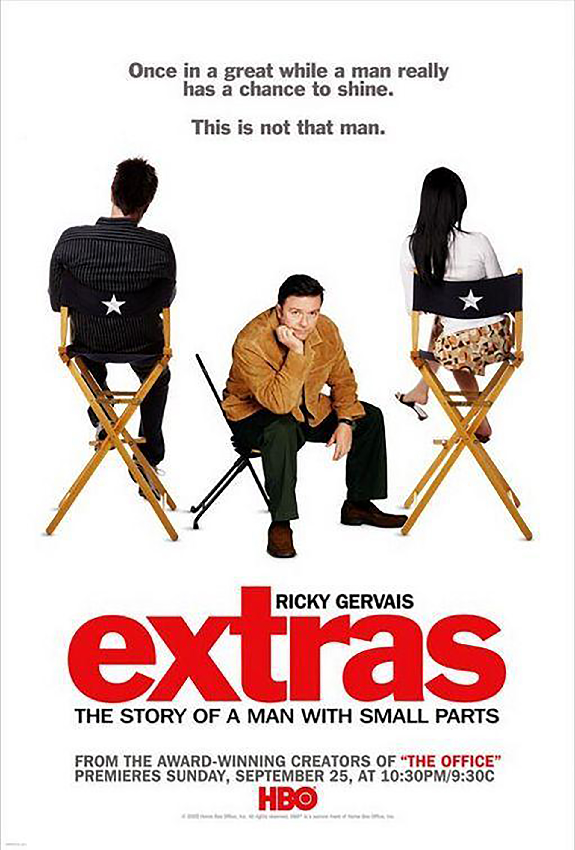 Gervais tenía 40 años cuando la serie Extras se convirtió en un éxito