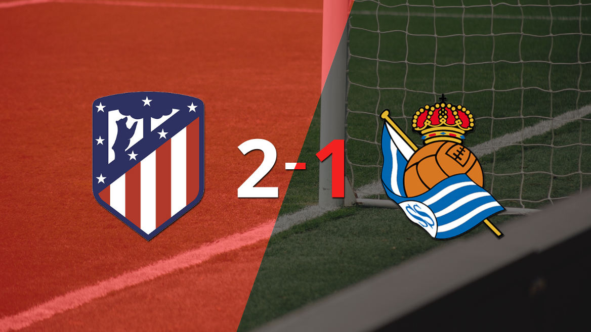 Atlético de Madrid derrotó 2-1 en casa a Real Sociedad