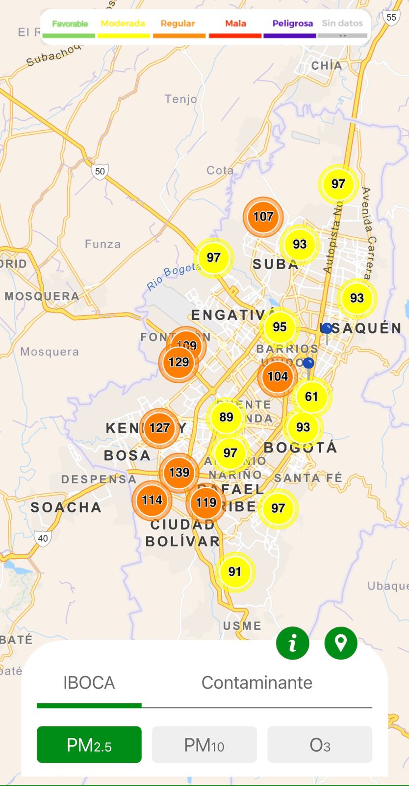 Bogotá, sobre todo el suroccidente de la ciudad, amaneció con una mala calidad del aire